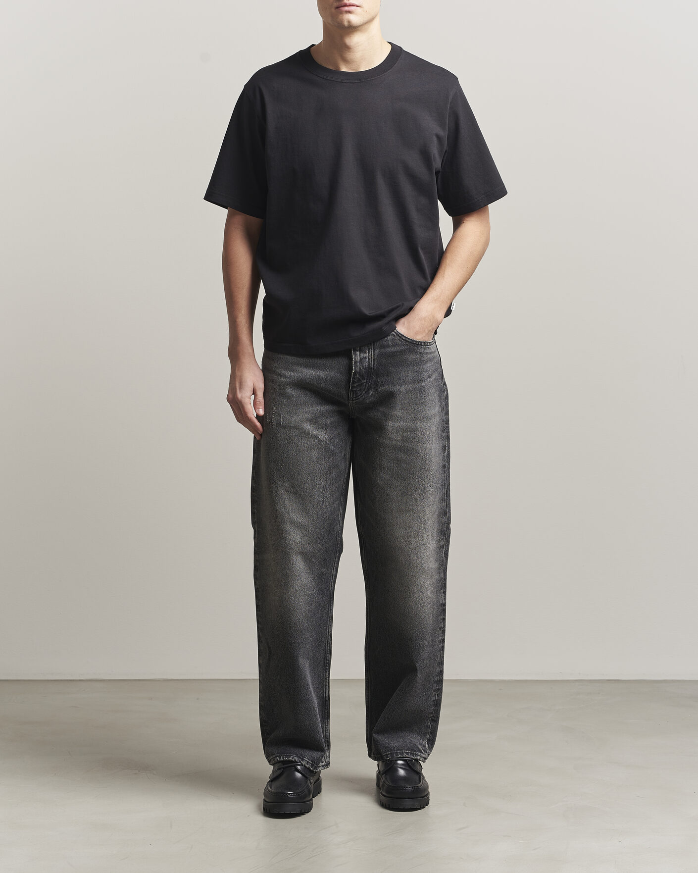 Hombres | Camisetas | NN07 | Jett Washed Crew Neck T-Shirt Black