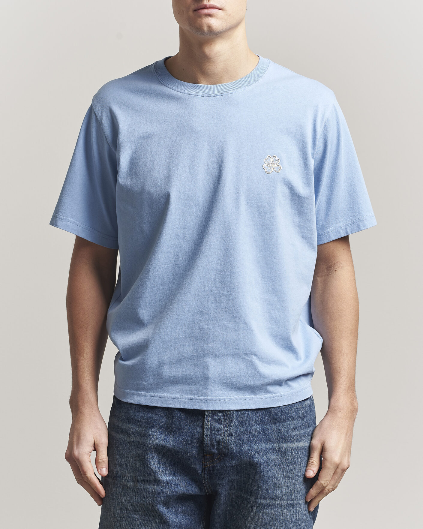 Hombres | Camisetas | NN07 | Jett Embroidered Crew Neck T-Shirt Cerulian Blue