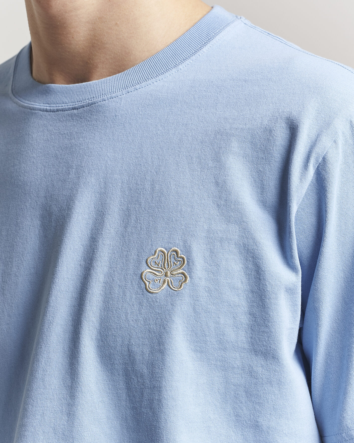 Hombres | Camisetas | NN07 | Jett Embroidered Crew Neck T-Shirt Cerulian Blue