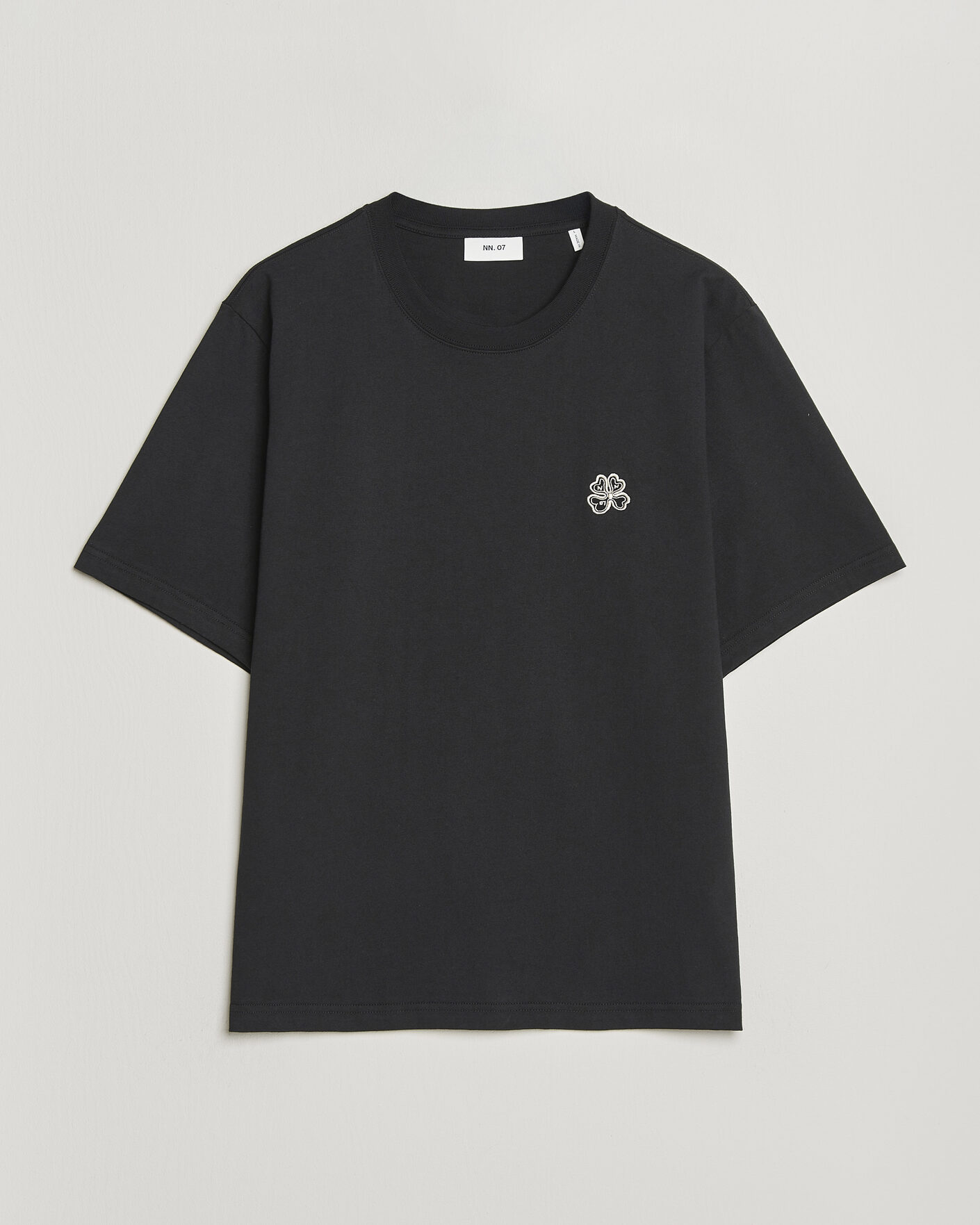 Hombres | Camisetas | NN07 | Jett Embroidered Crew Neck T-Shirt Black
