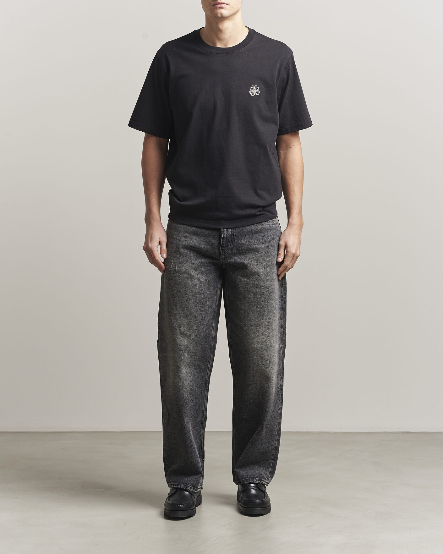 Hombres | Camisetas | NN07 | Jett Embroidered Crew Neck T-Shirt Black