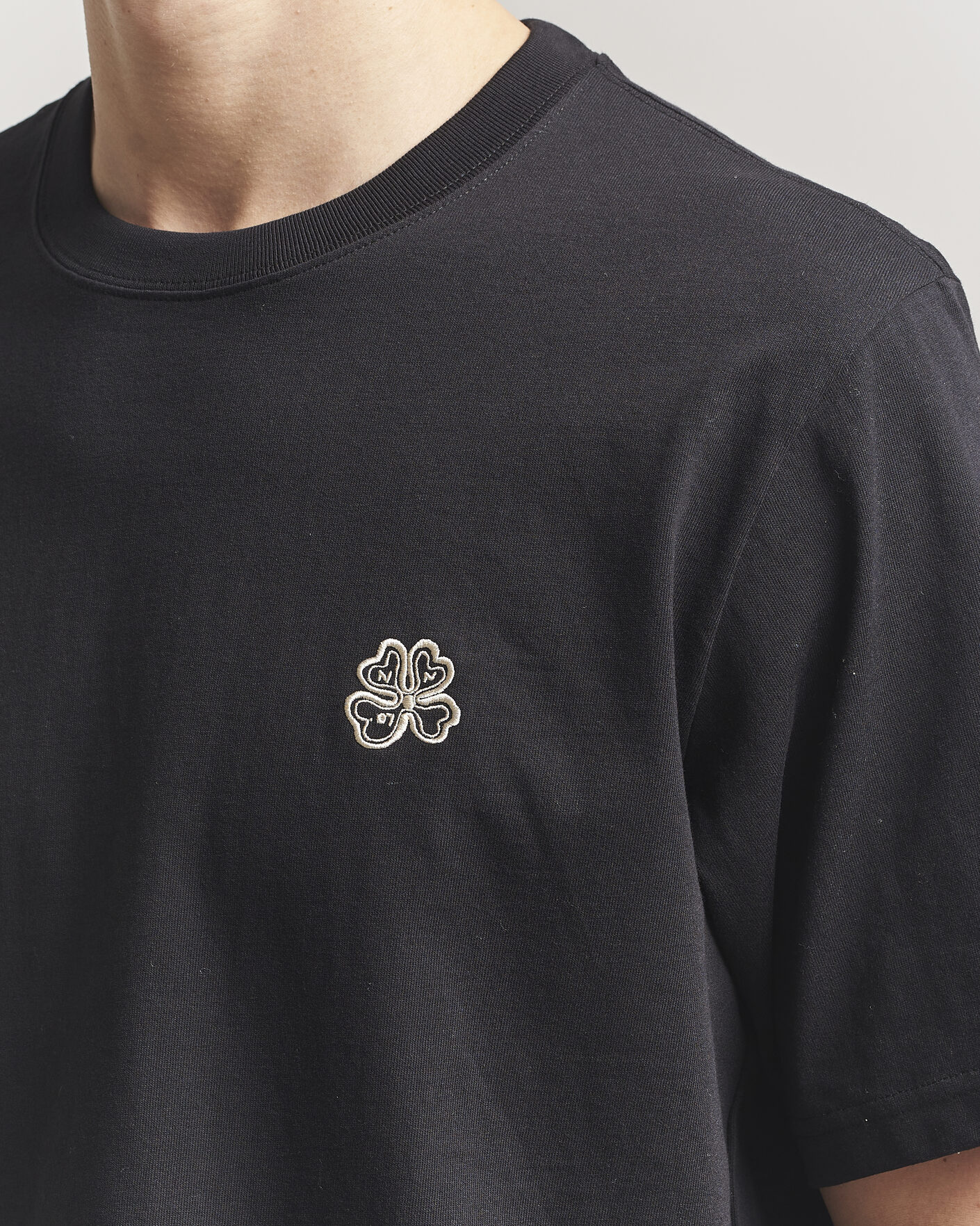 Hombres | Camisetas | NN07 | Jett Embroidered Crew Neck T-Shirt Black