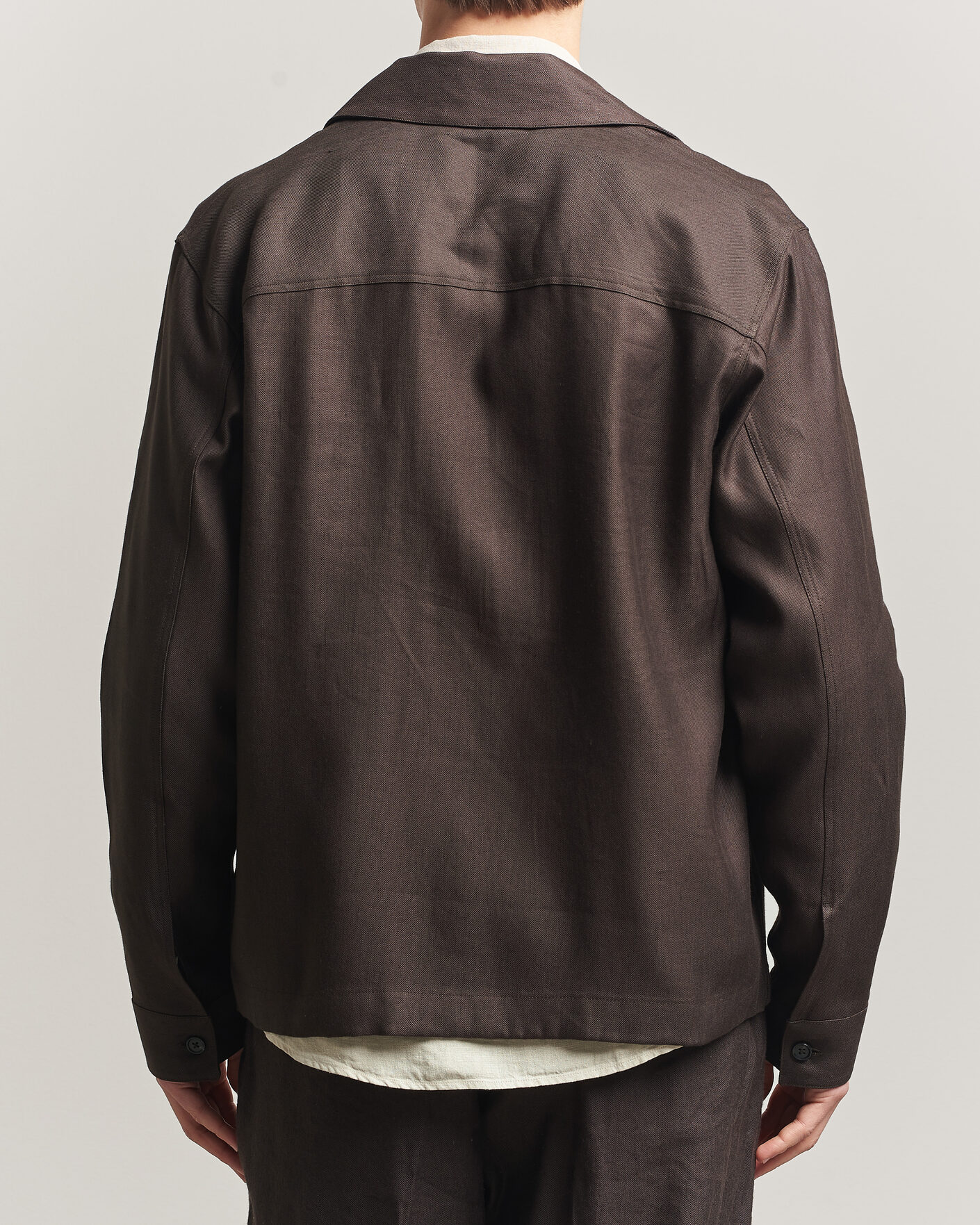 Hombres | Camisas | NN07 | Alban Linen/Viscose Overshirt Deep Truffle