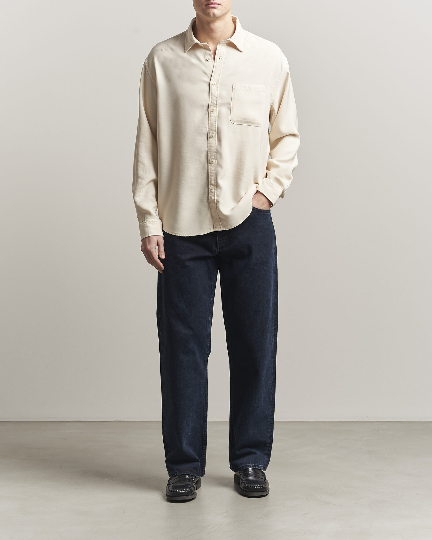Hombres | Camisas | NN07 | Deon Tencel Shirt Ivory