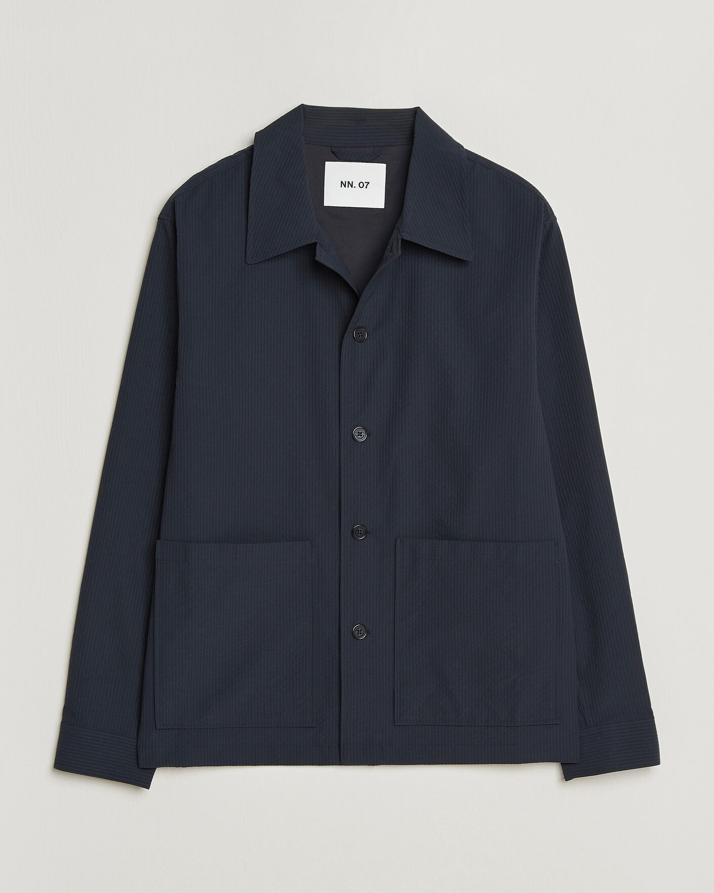Hombres | Camisas | NN07 | Blaze Seersucker Overshirt Navy Blue