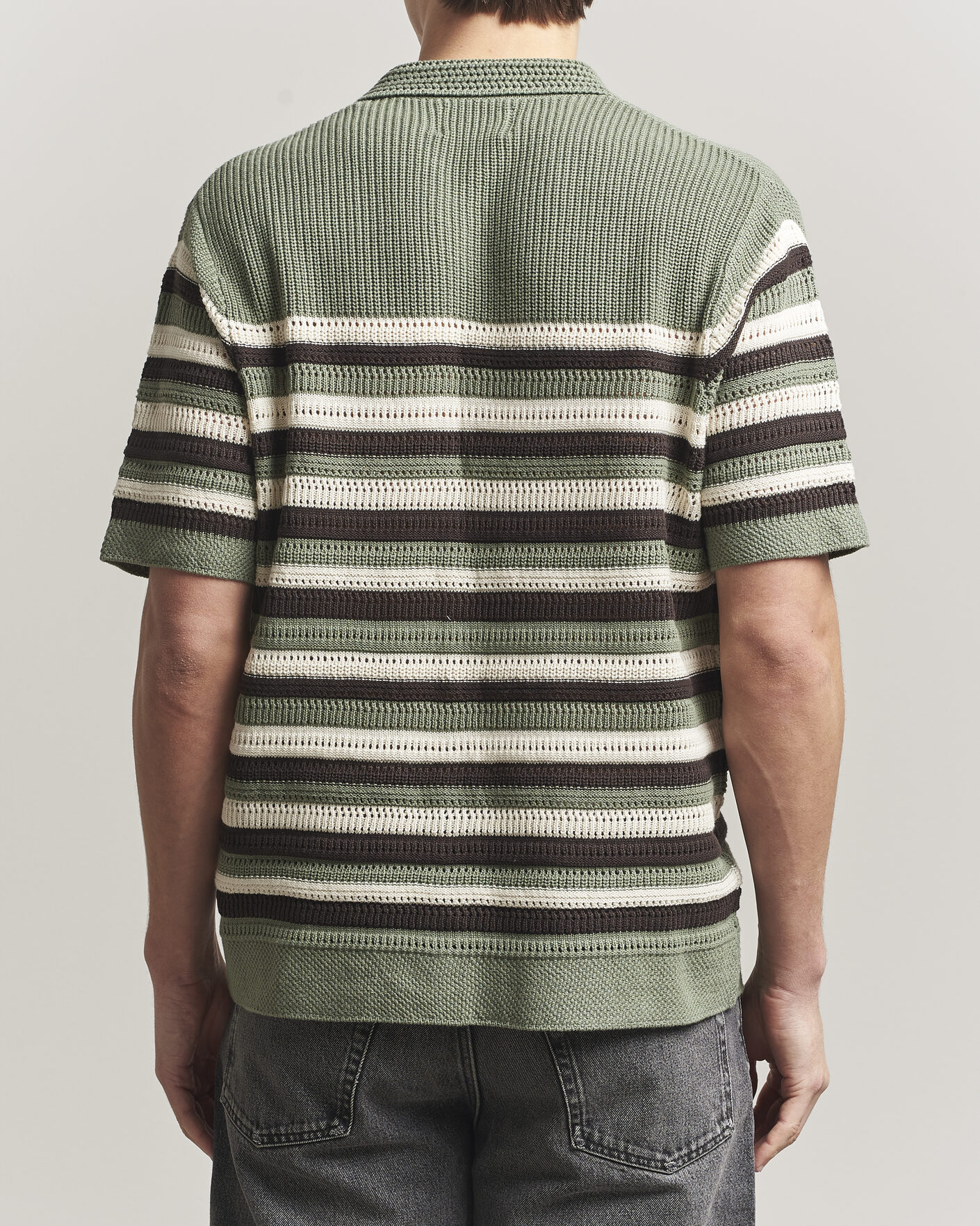 Hombres | Camisas | NN07 | Lars Knitted Short Sleeve Shirt Sea Spray Green