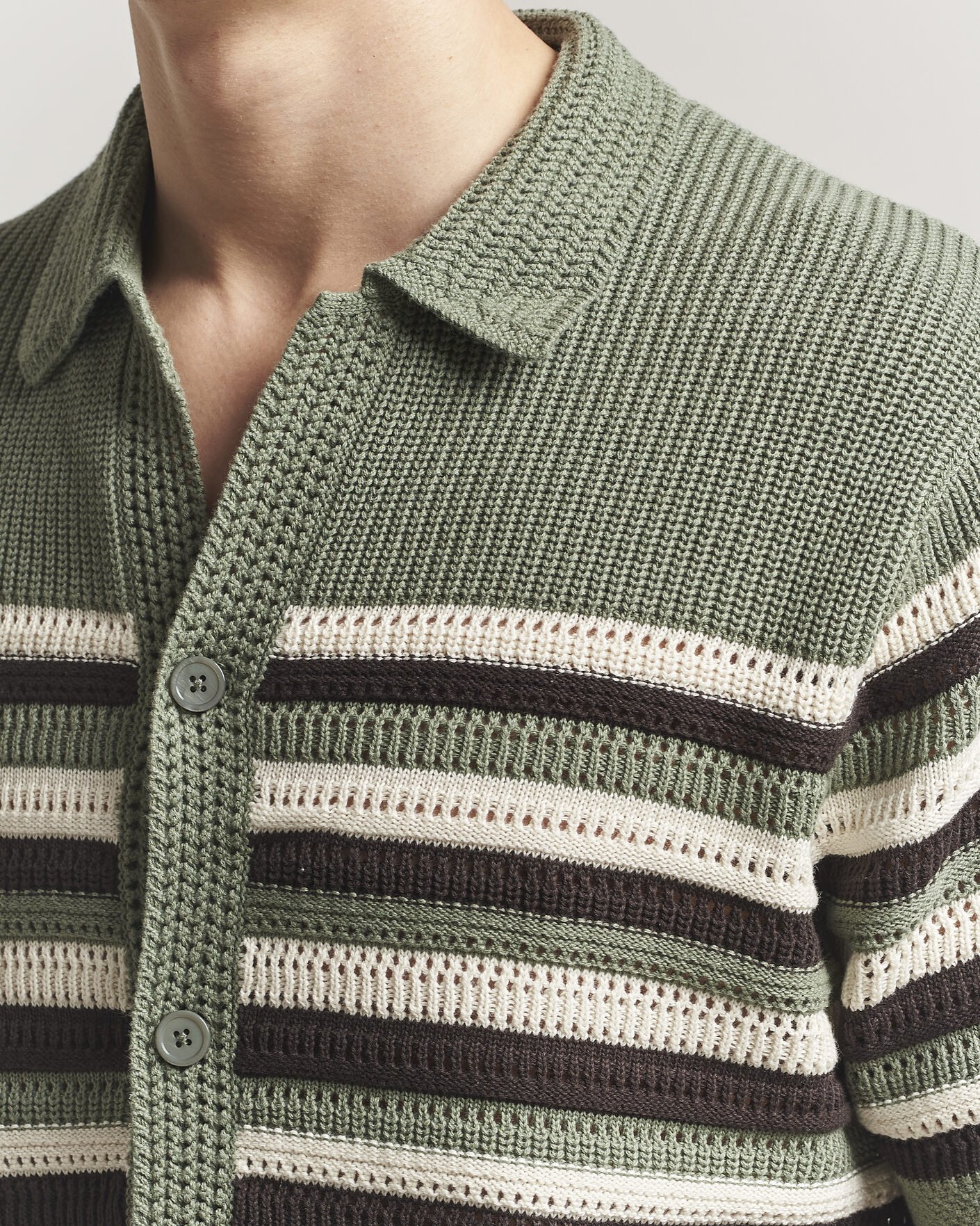 Hombres | Camisas | NN07 | Lars Knitted Short Sleeve Shirt Sea Spray Green