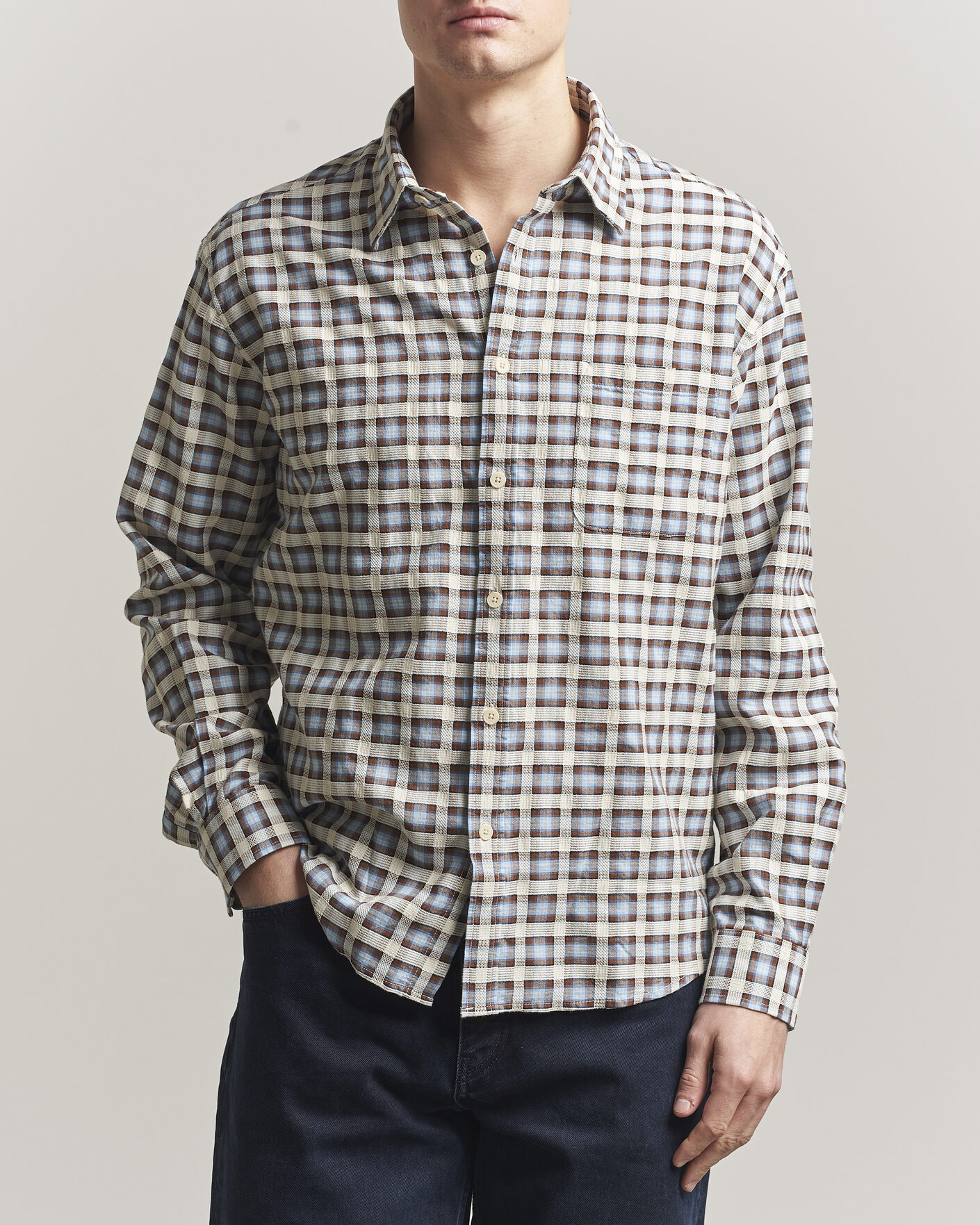 Hombres | Camisas | NN07 | Deon Checked Shirt Blue