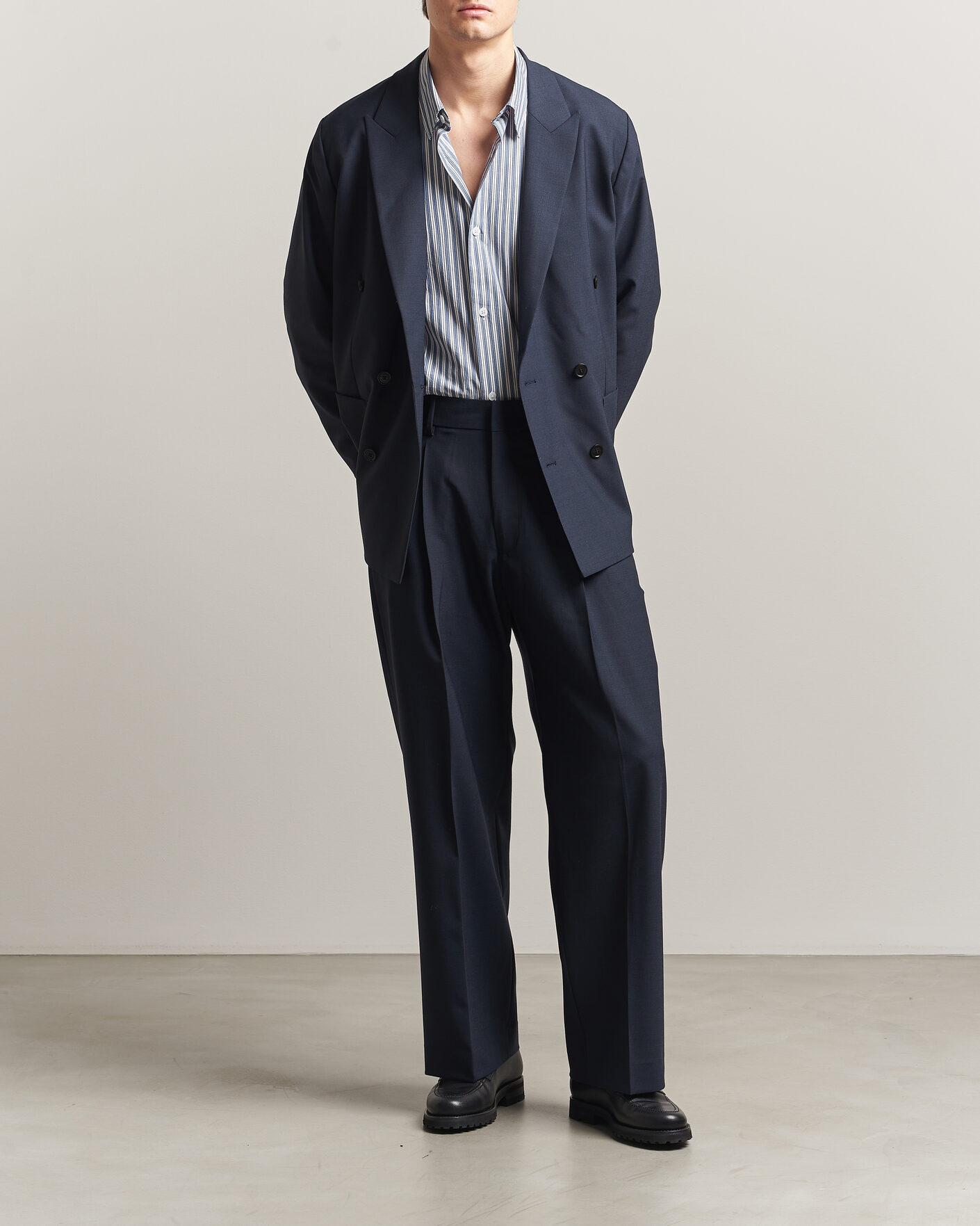 Hombres | Blazers | NN07 | Jordin Summer Wool Double Breasted Blazer Deep Navy