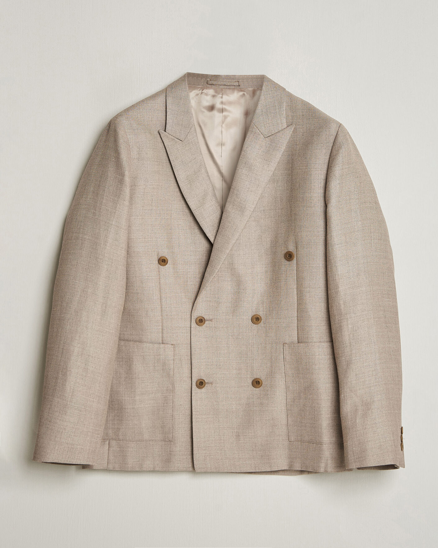 Hombres | Blazers | NN07 | Jordin Linen/Wool Double Breasted Blazer Khaki Melange