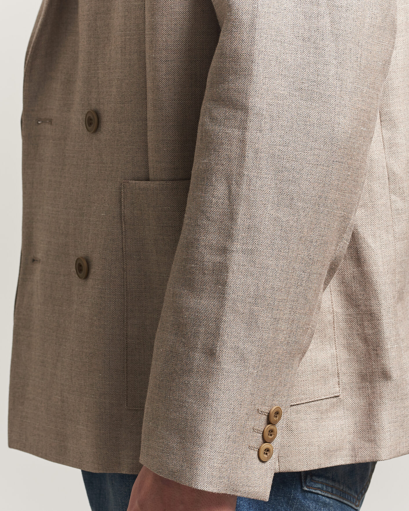 Hombres | Blazers | NN07 | Jordin Linen/Wool Double Breasted Blazer Khaki Melange