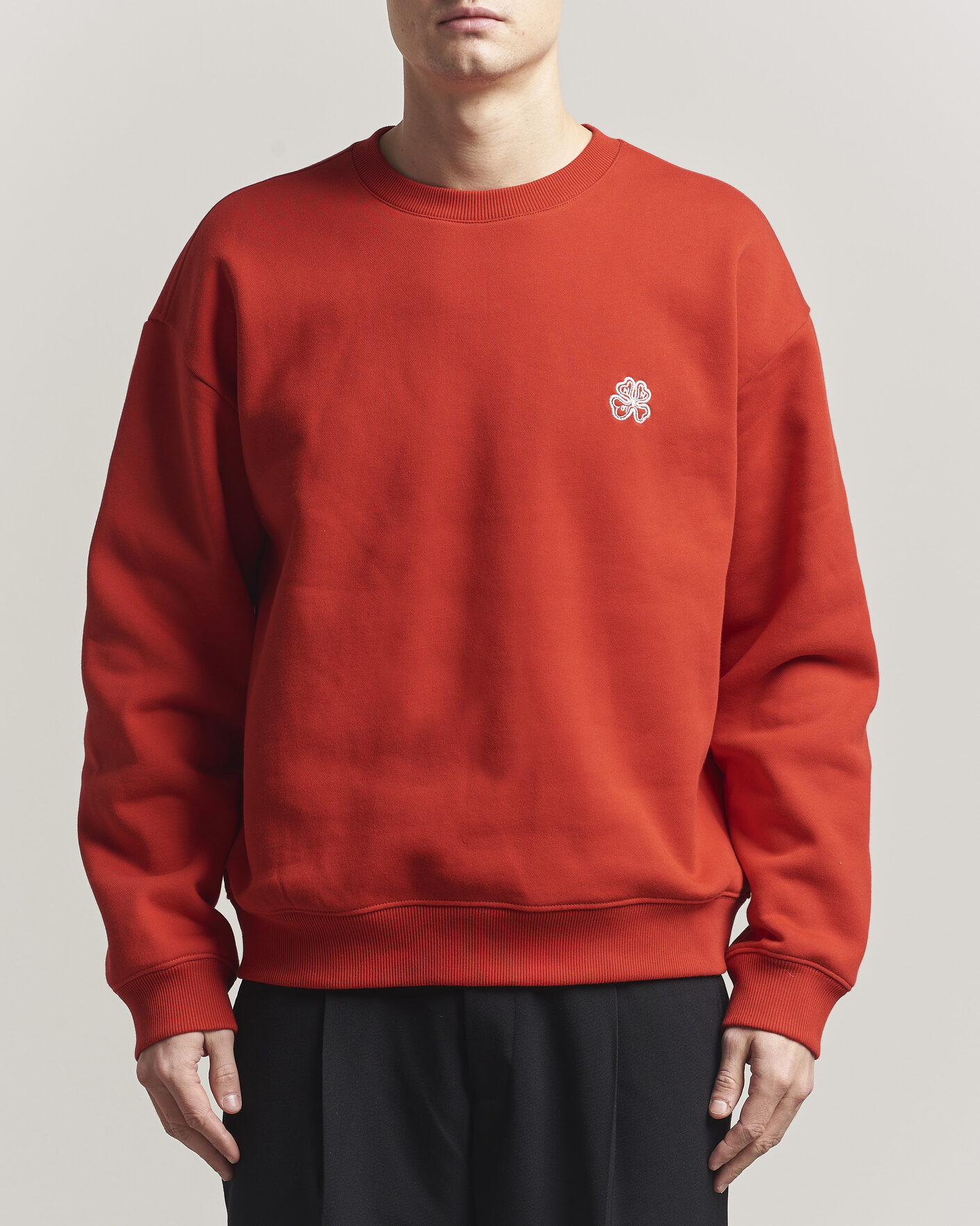 Hombres | Jerséis y prendas de punto | NN07 | David Embroidered Crew Neck Sweatshirt Chili Red