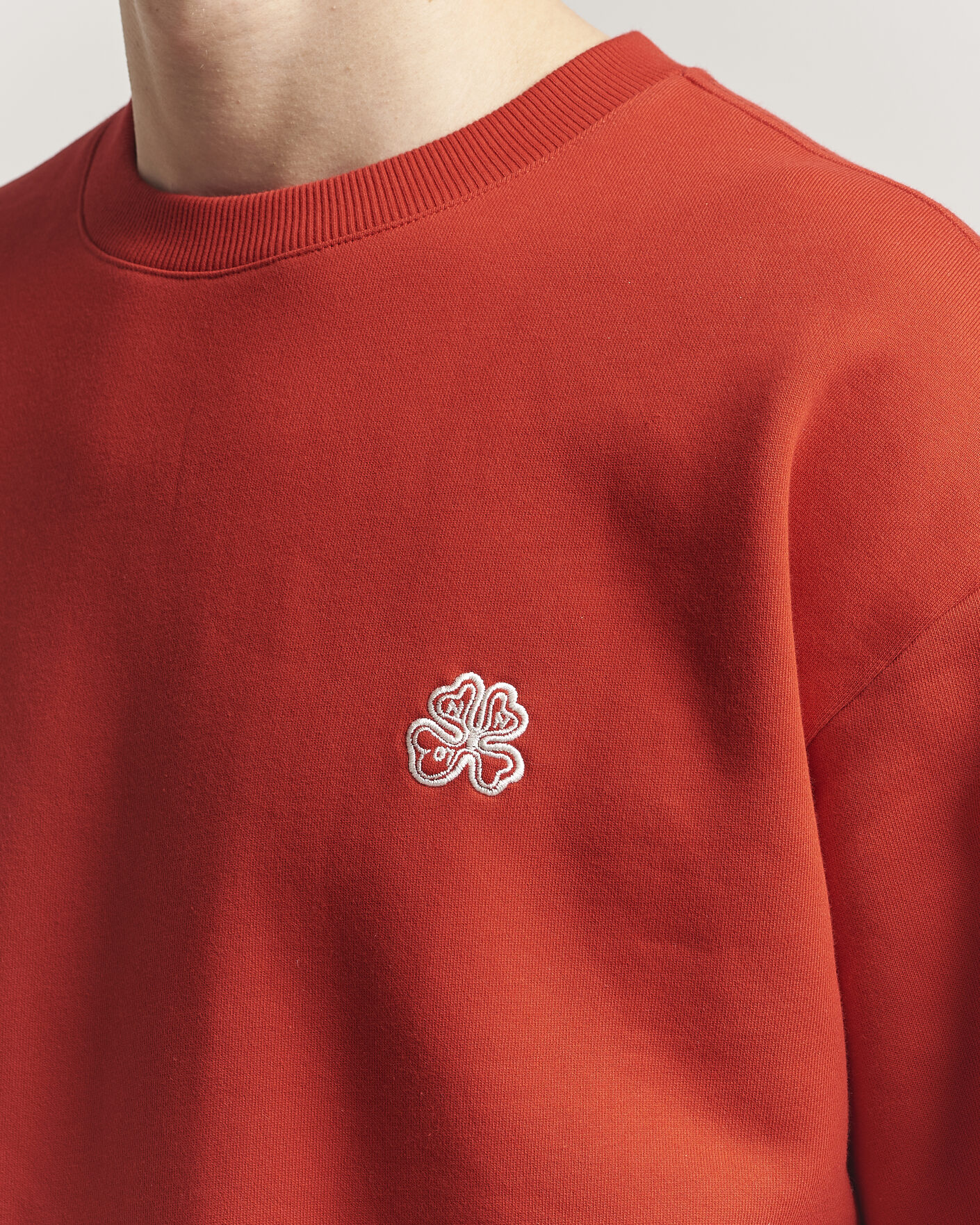 Hombres | Jerséis y prendas de punto | NN07 | David Embroidered Crew Neck Sweatshirt Chili Red