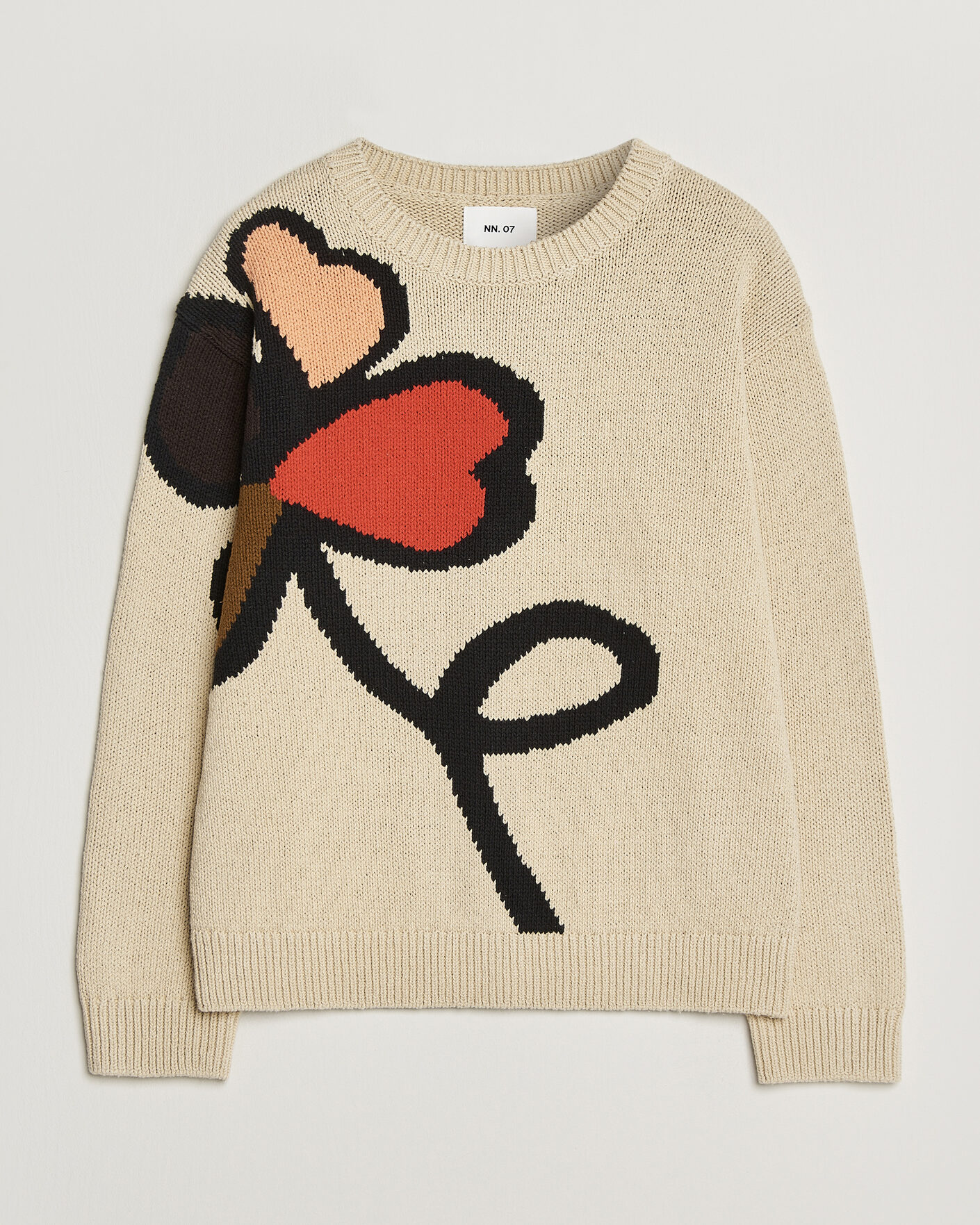 Hombres | Jerséis y prendas de punto | NN07 | Todd Printed Flower Sweater Ecru Multi