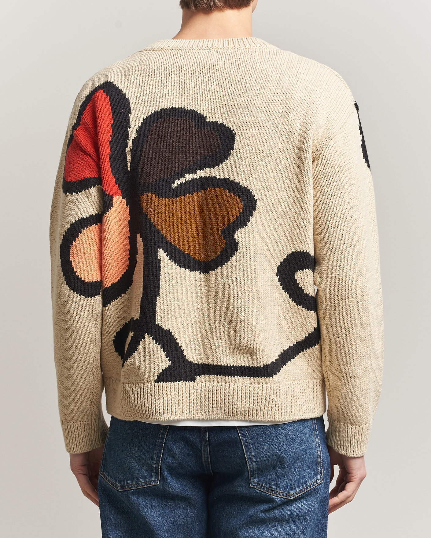 Hombres | Jerséis y prendas de punto | NN07 | Todd Printed Flower Sweater Ecru Multi