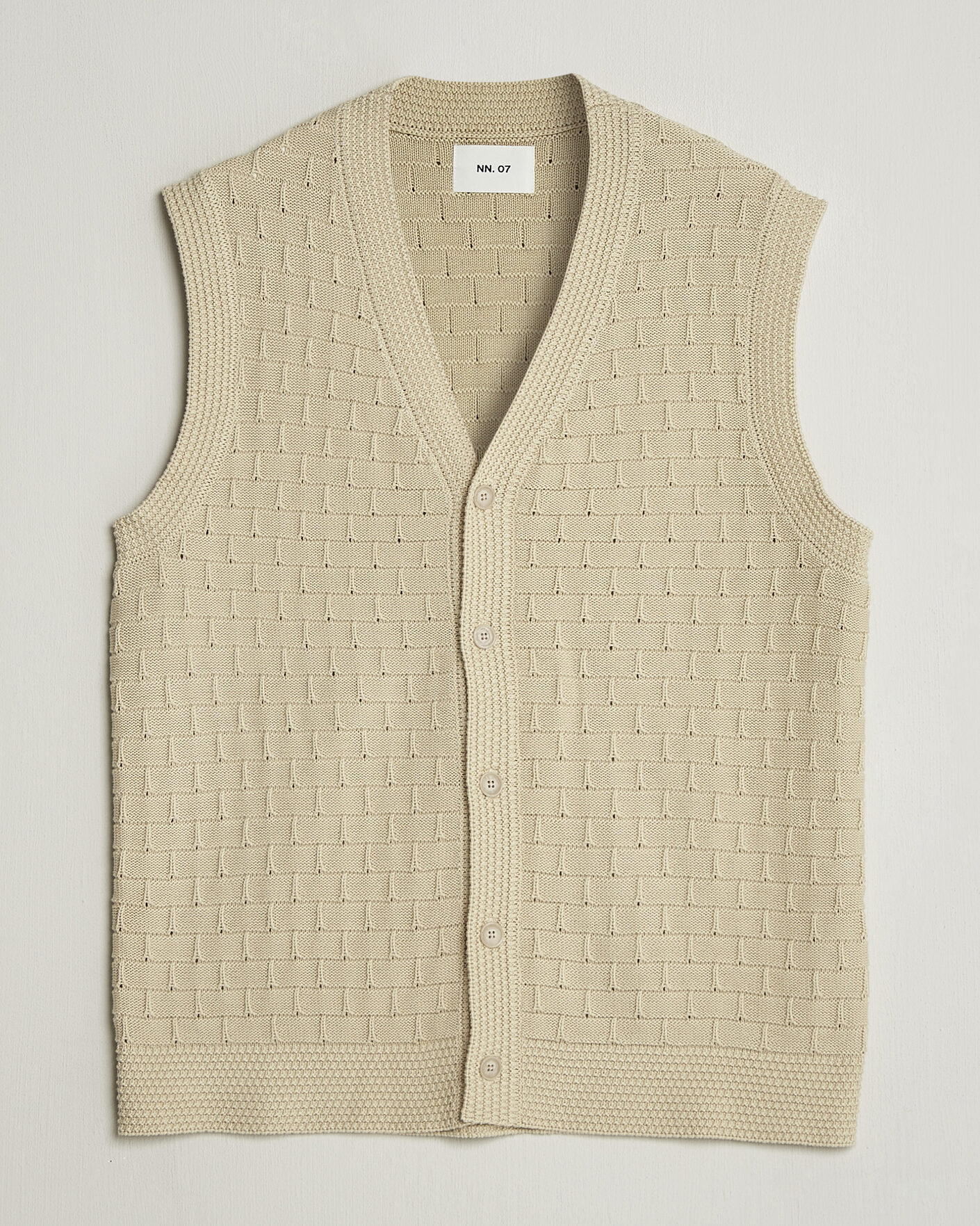 Hombres | Jerséis y prendas de punto | NN07 | Reece Knitted Vest Ecru