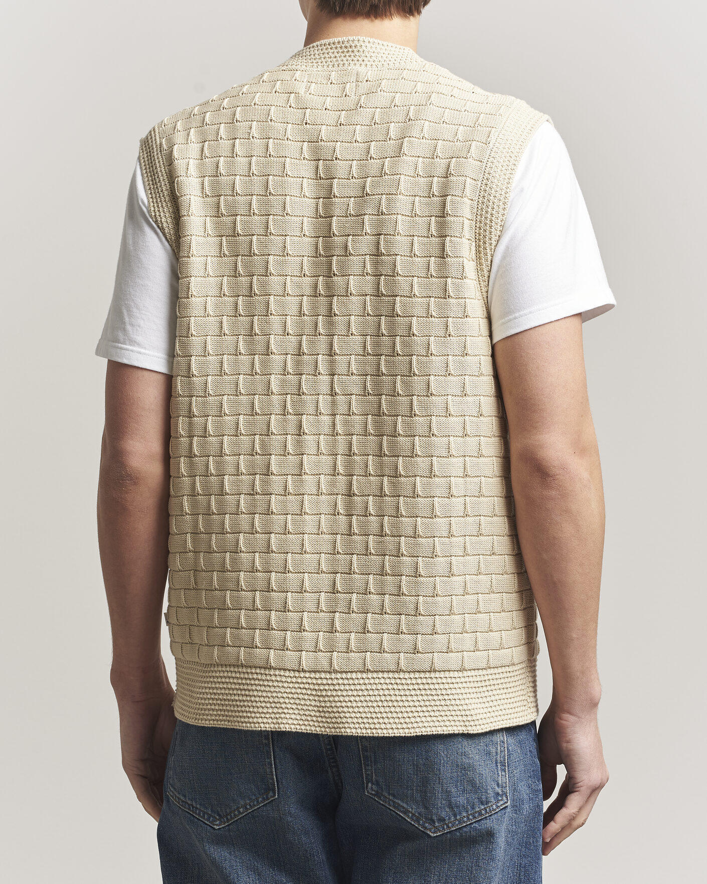 Hombres | Jerséis y prendas de punto | NN07 | Reece Knitted Vest Ecru