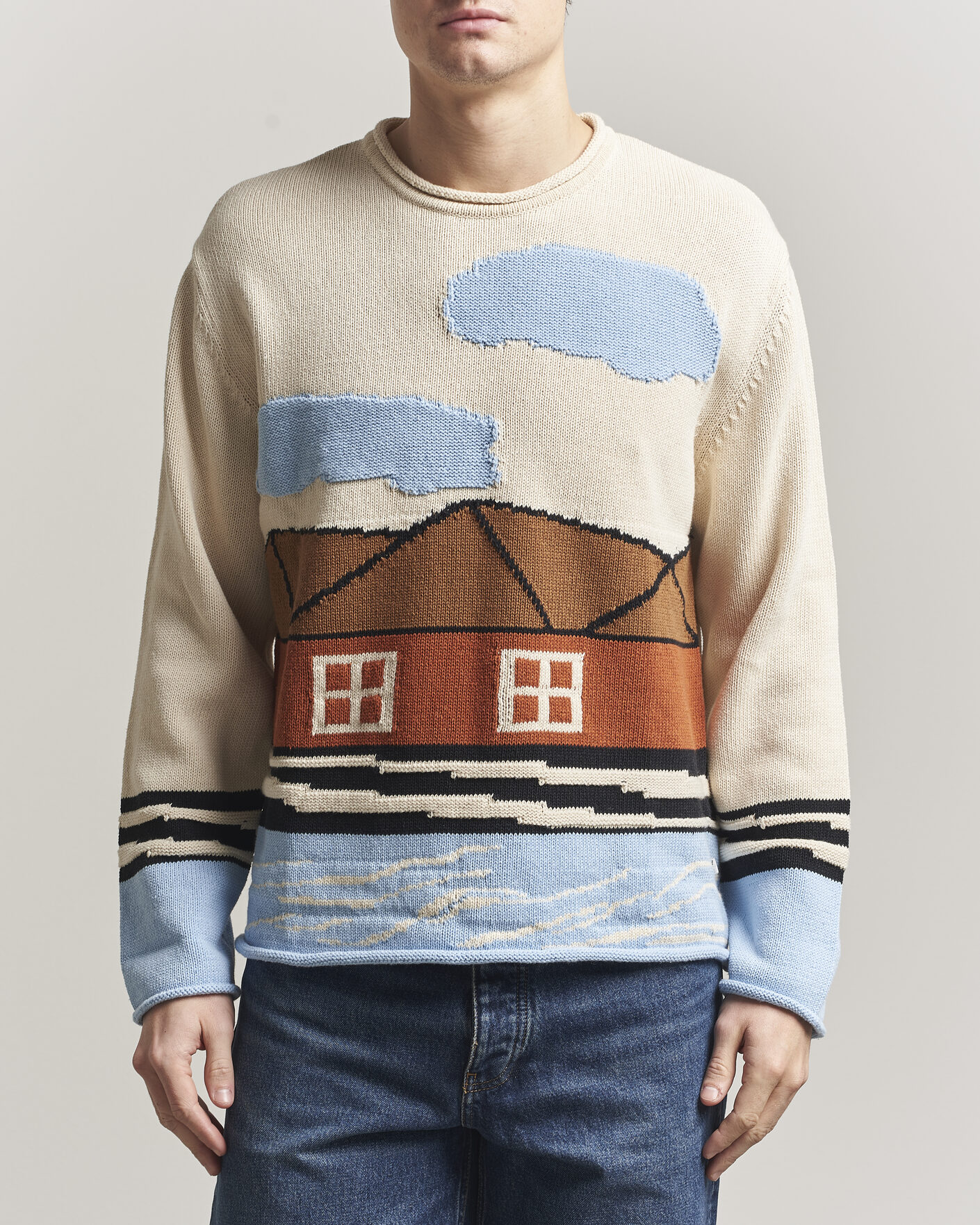 Hombres | Jerséis y prendas de punto | NN07 | Mikkel Knitted HQ Printed Sweater Multi