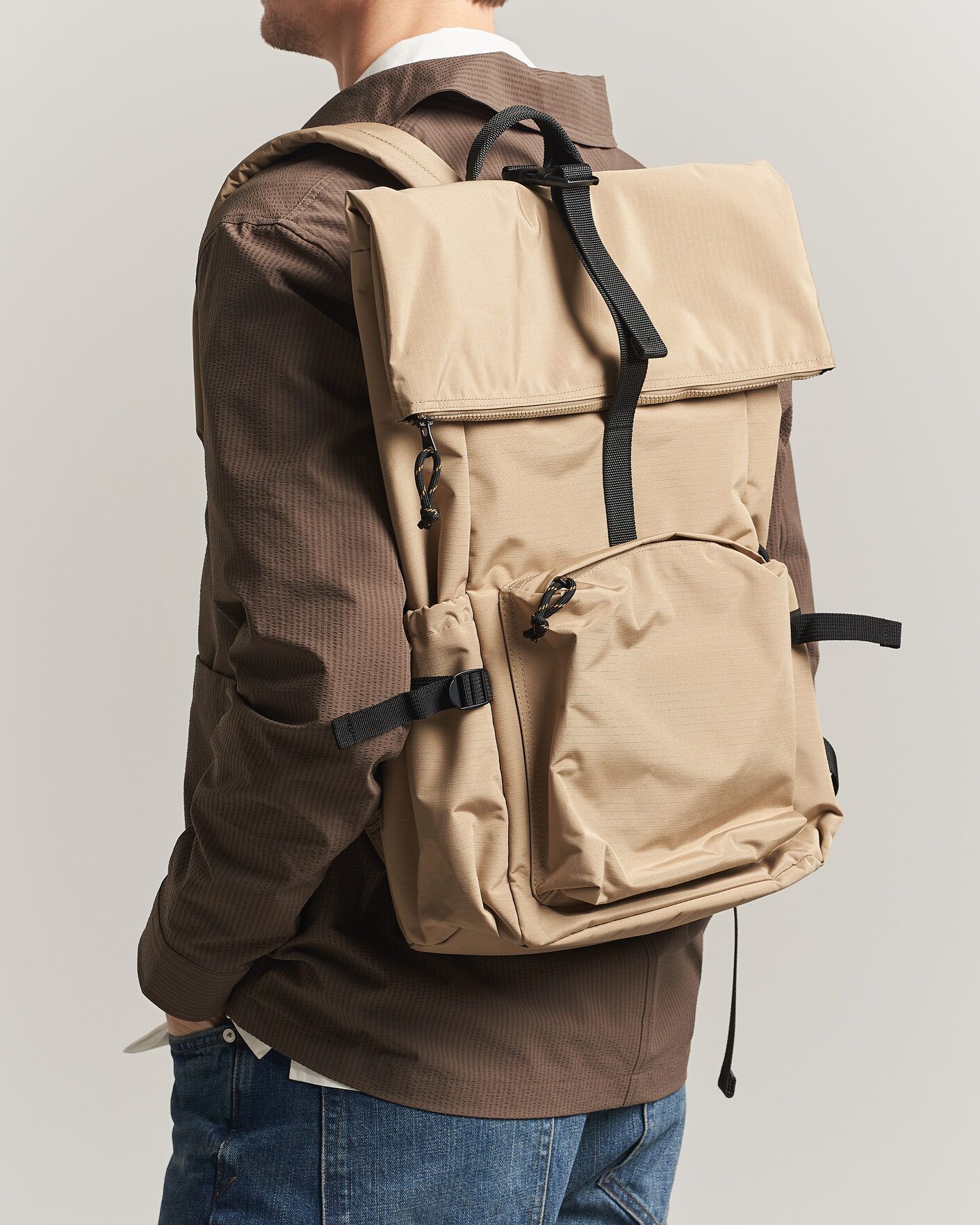 Hombres | Bolsos | NN07 | Nylon Ripstop Rolltop Backpack Desert Khaki