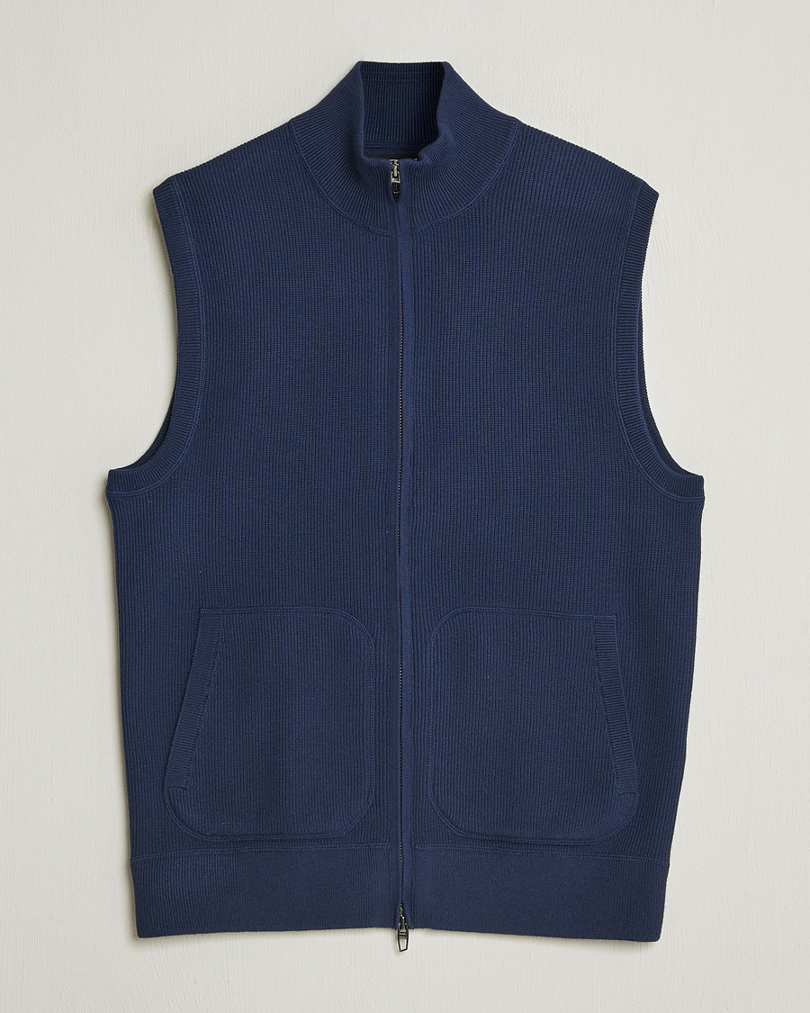 Hombres | Chalecos | RLX Ralph Lauren | Cotton Coolmax Mockneck Vest Refined Navy
