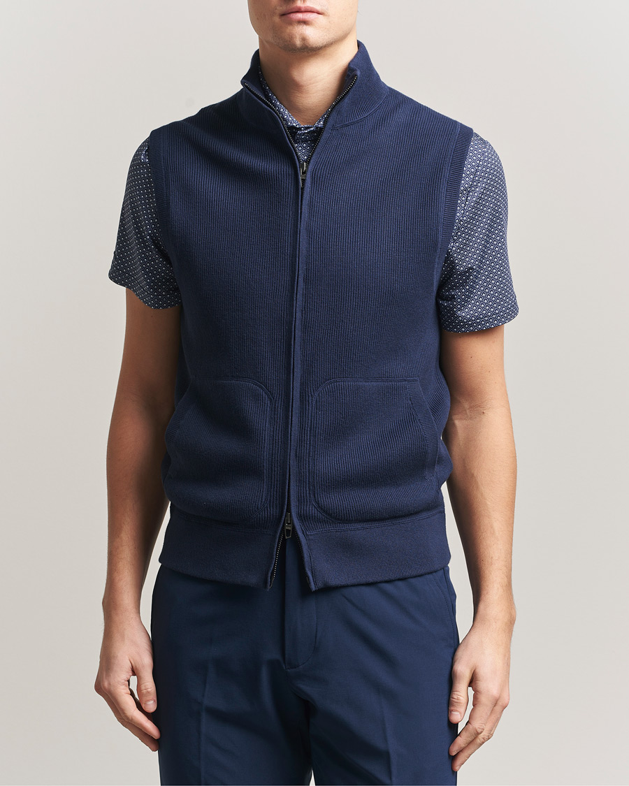 Hombres | Chalecos | RLX Ralph Lauren | Cotton Coolmax Mockneck Vest Refined Navy