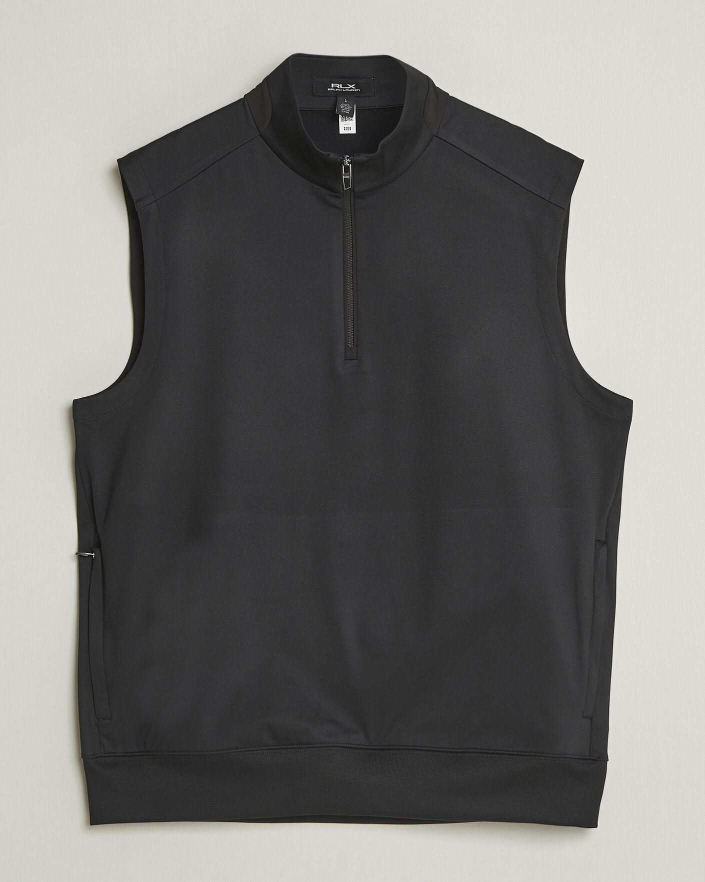 Hombres | Chalecos | RLX Ralph Lauren | Half-Zip Luxury Jersey Vest Polo Black