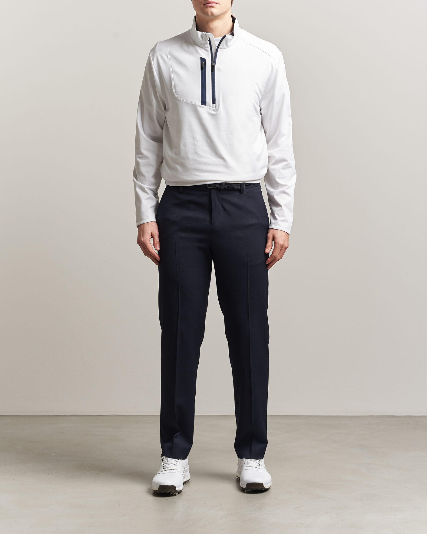 Hombres | Jerséis y prendas de punto | RLX Ralph Lauren | Luxury Jersey Half Zip Ceramic White