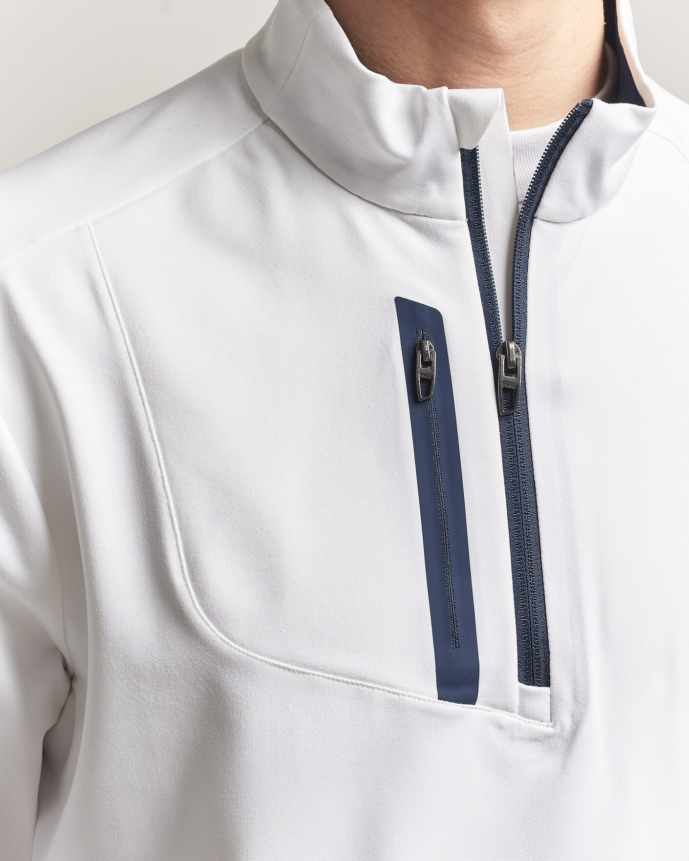 Hombres | Jerséis y prendas de punto | RLX Ralph Lauren | Luxury Jersey Half Zip Ceramic White