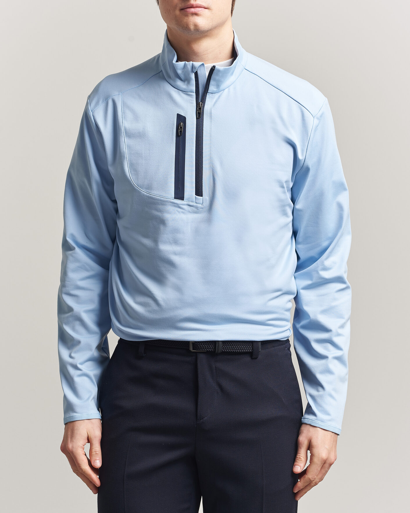 Hombres | Ropa de golf | RLX Ralph Lauren | Luxury Jersey Half Zip Office Blue