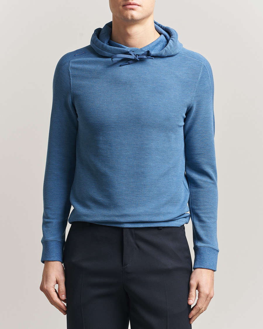 Hombres | Jerséis y prendas de punto | RLX Ralph Lauren | Tech Waffle Hoodie Fog Blue Heather