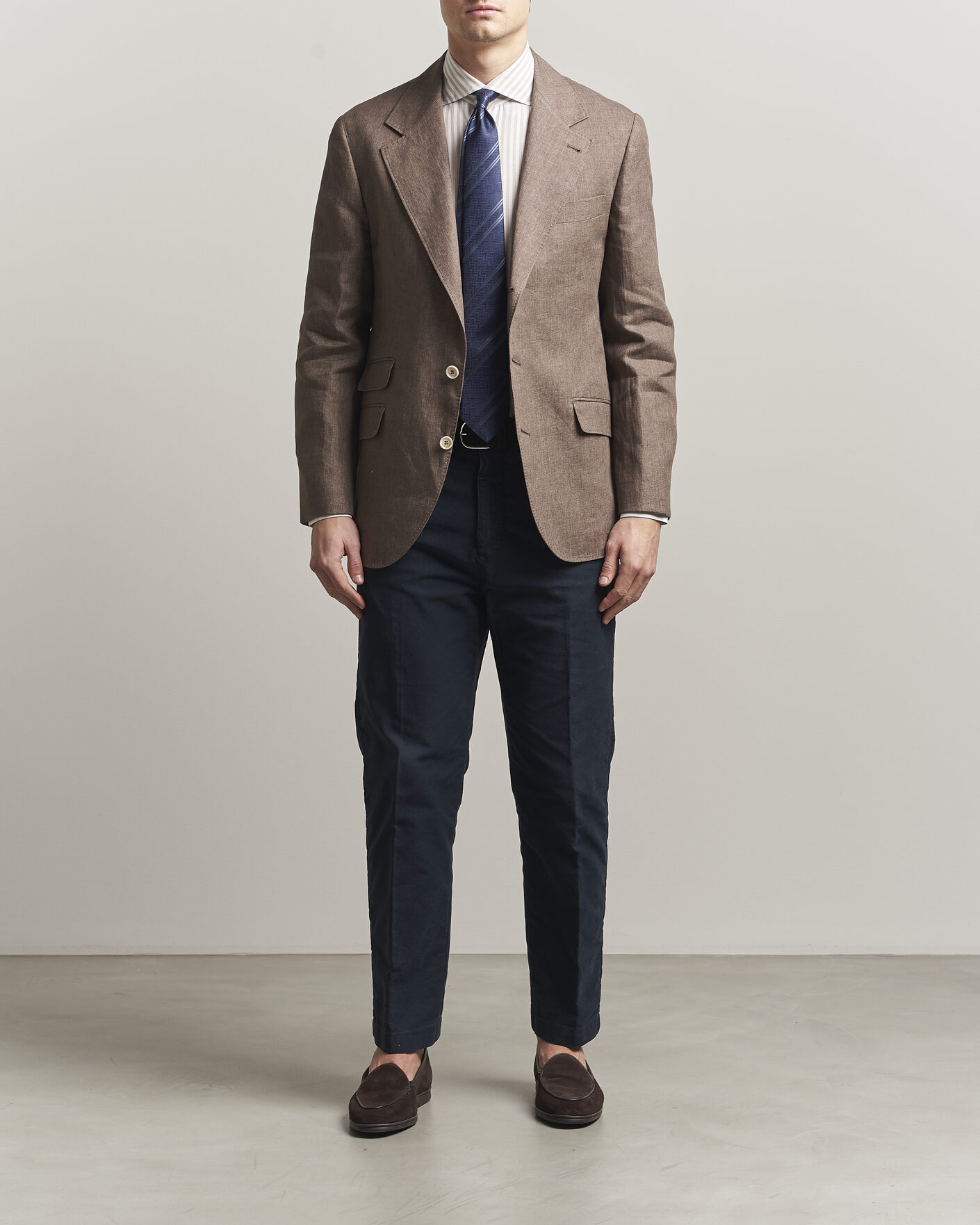 Hombres | Blazers | Brunello Cucinelli | Linen Blazer Dark Brown