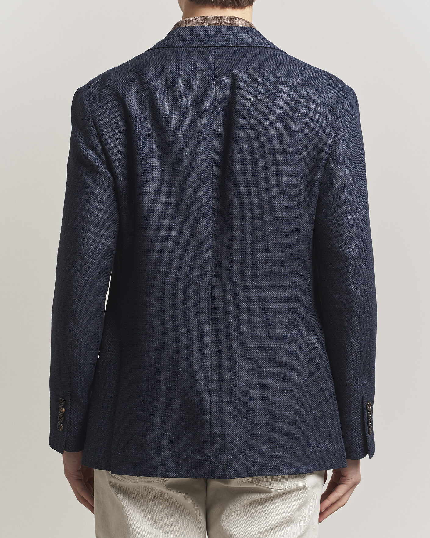 Hombres | Blazers | Brunello Cucinelli | Linen/Silk Hopsack Blazer Navy