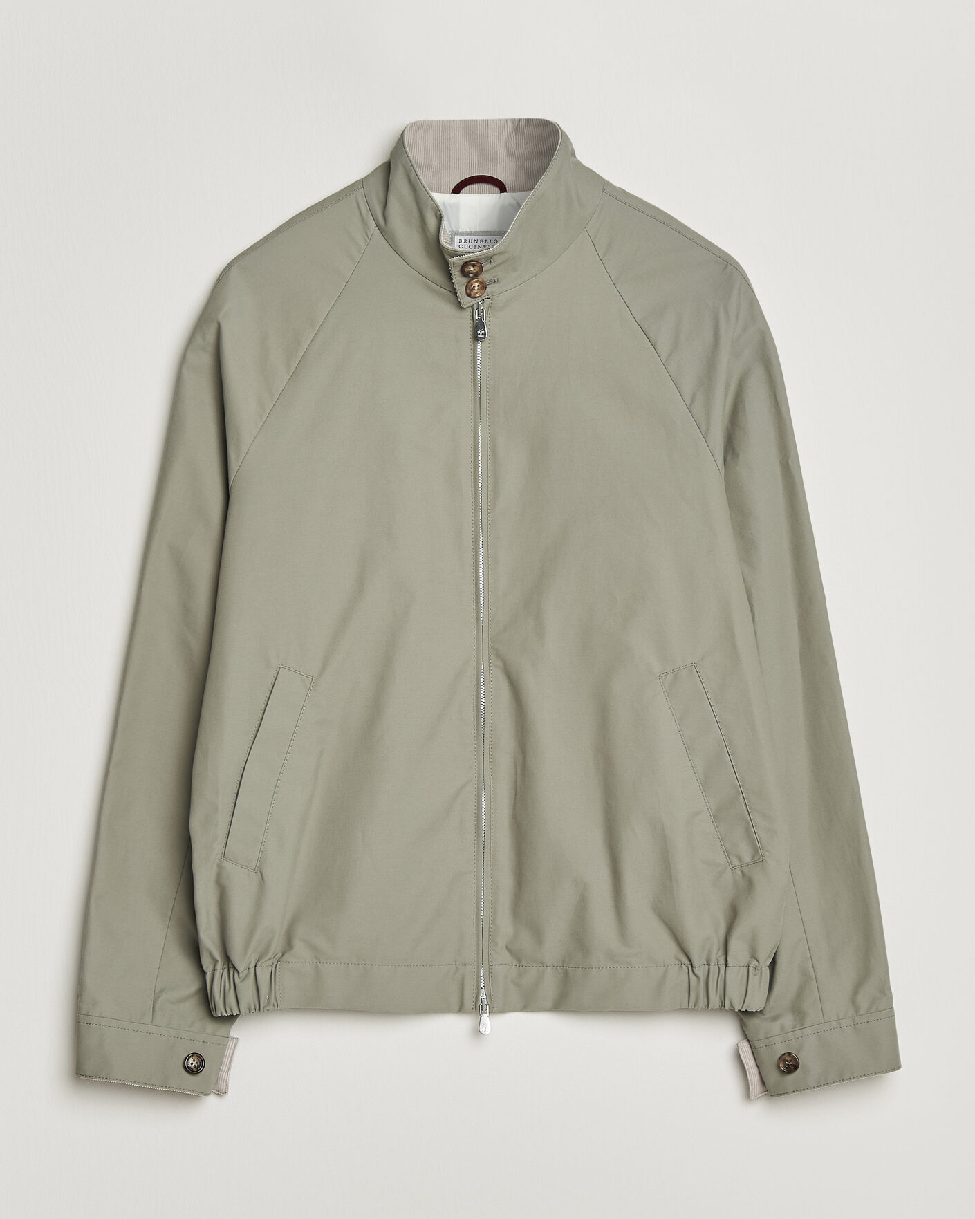 Hombres | Abrigos y chaquetas | Brunello Cucinelli | Raglan Harrington Jacket Olive