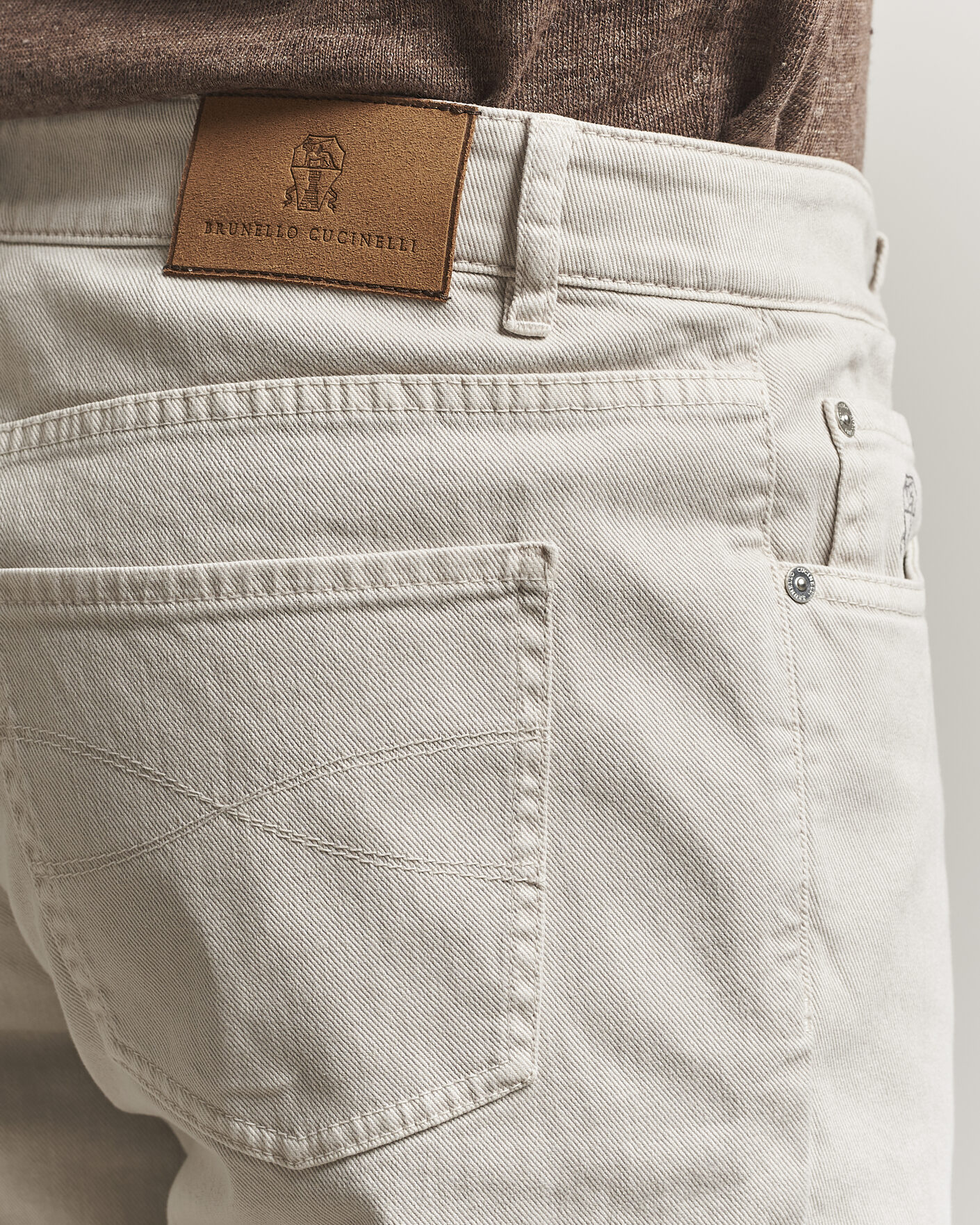 Hombres | Pantalones | Brunello Cucinelli | Traditional Fit Bull Denim Pants Light Beige