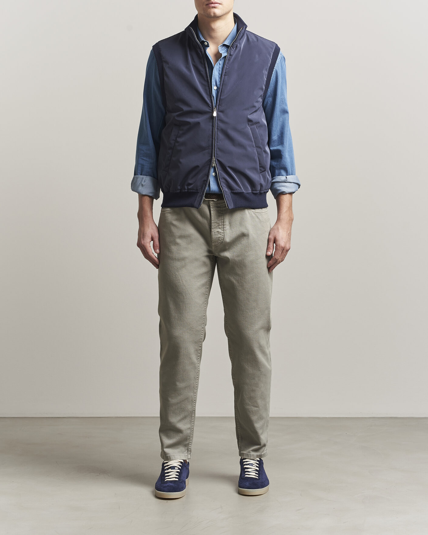 Hombres | Pantalones | Brunello Cucinelli | Traditional Fit Bull Denim Pants Olive