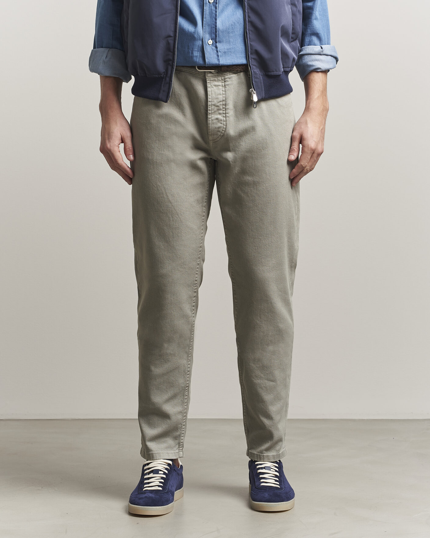 Hombres | Pantalones | Brunello Cucinelli | Traditional Fit Bull Denim Pants Olive