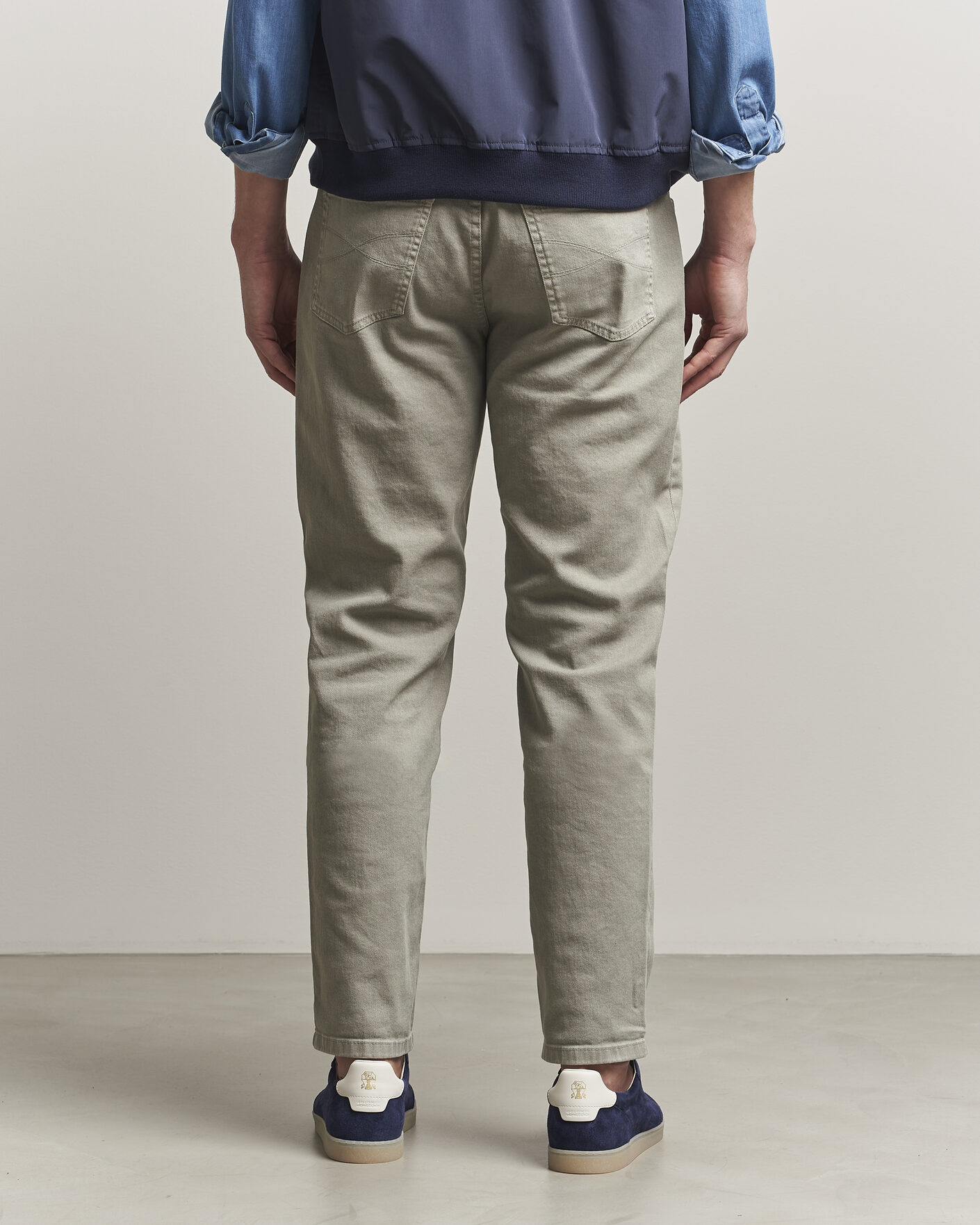 Hombres | Pantalones | Brunello Cucinelli | Traditional Fit Bull Denim Pants Olive