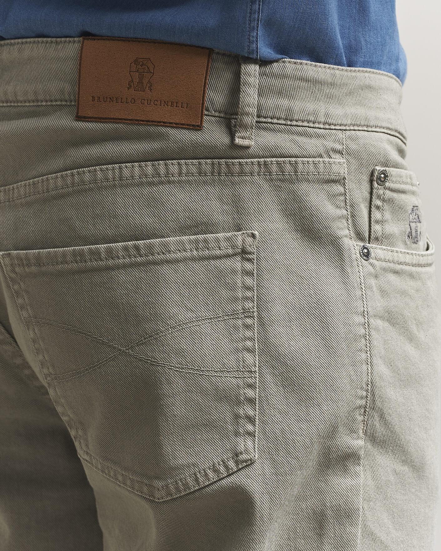 Hombres | Pantalones | Brunello Cucinelli | Traditional Fit Bull Denim Pants Olive