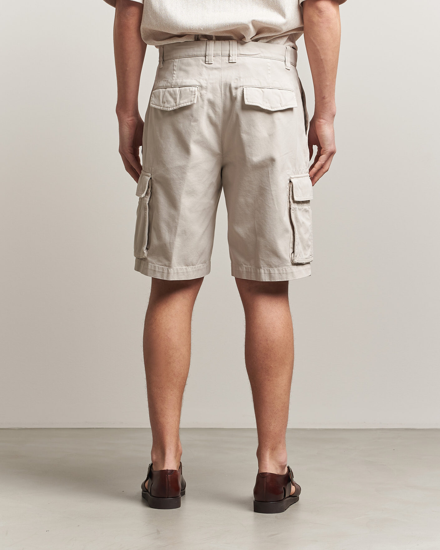 Hombres | Pantalones cortos | Brunello Cucinelli | Cotton Cargo Shorts Light Beige
