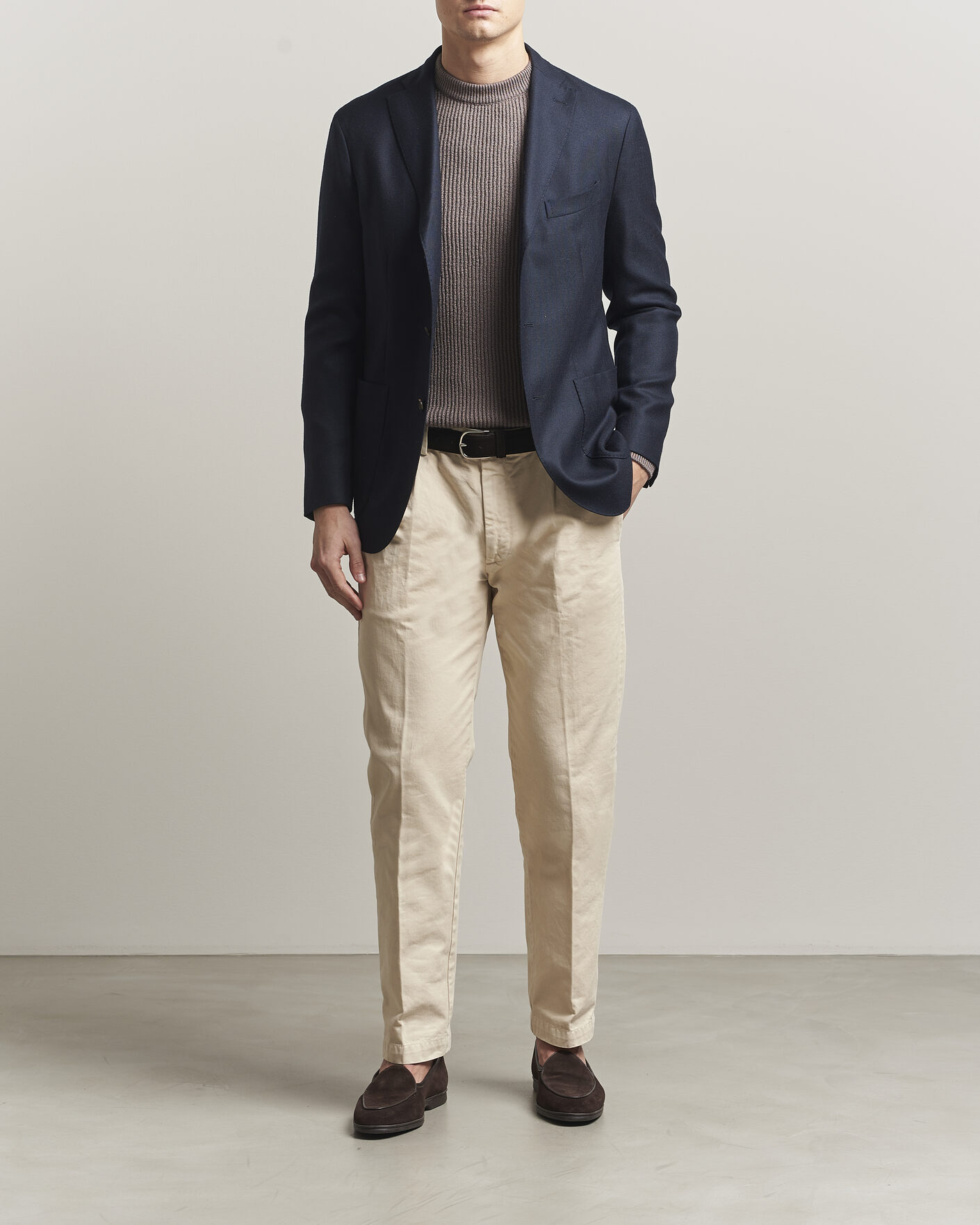 Hombres | Jerséis y prendas de punto | Brunello Cucinelli | Heavy Cotton Rib Sweater Light Brown