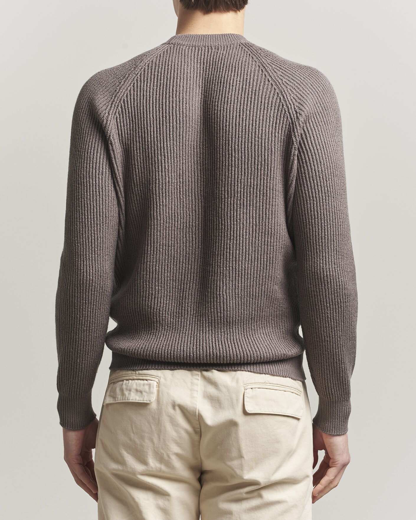 Hombres | Jerséis y prendas de punto | Brunello Cucinelli | Heavy Cotton Rib Sweater Light Brown