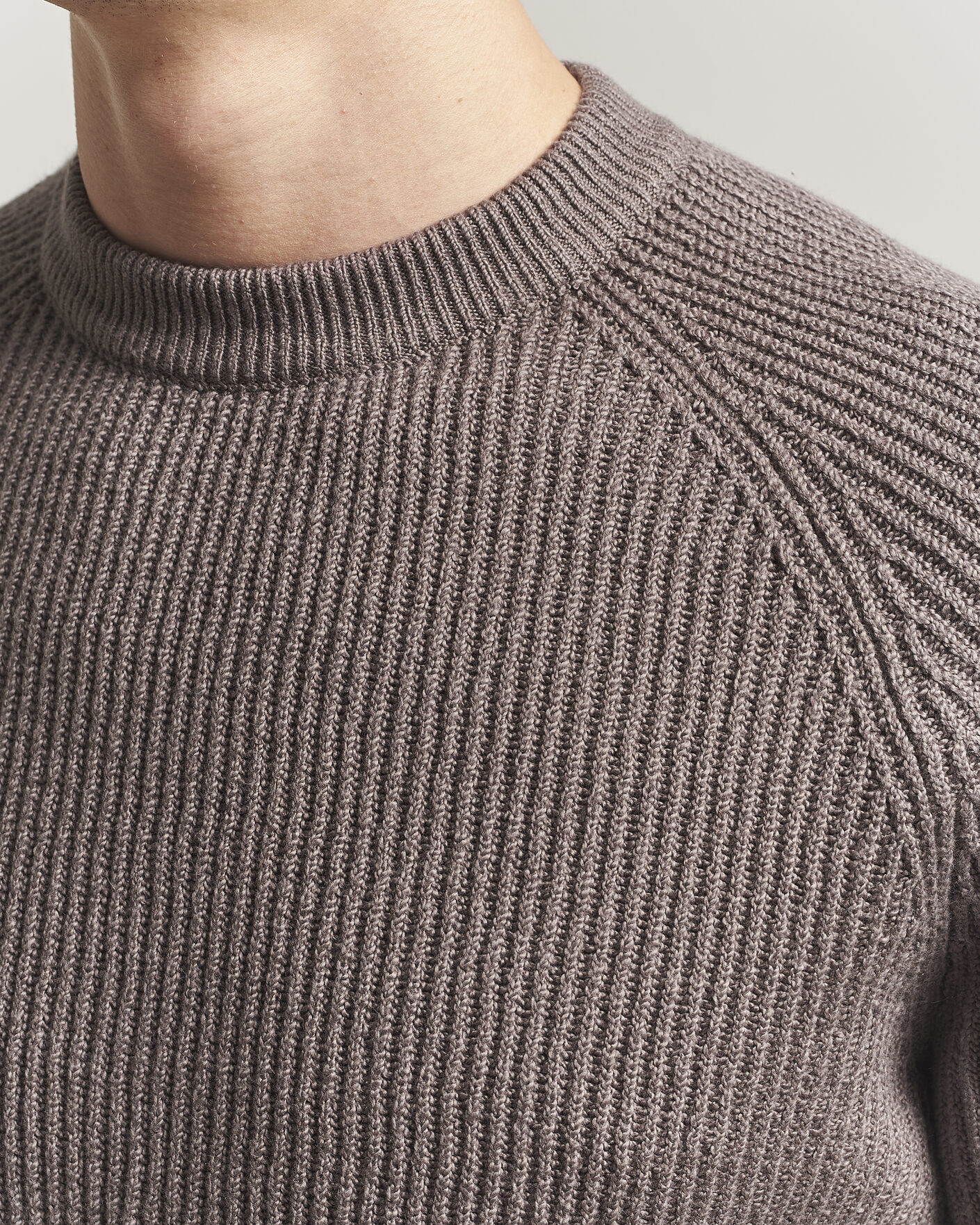 Hombres | Jerséis y prendas de punto | Brunello Cucinelli | Heavy Cotton Rib Sweater Light Brown