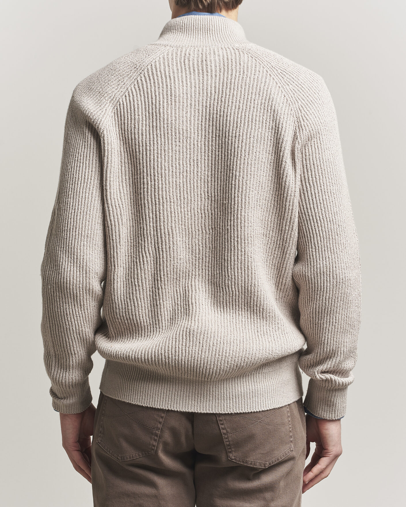 Hombres | Jerséis y prendas de punto | Brunello Cucinelli | Heavy Cotton Rib Zip Cardigan Beige