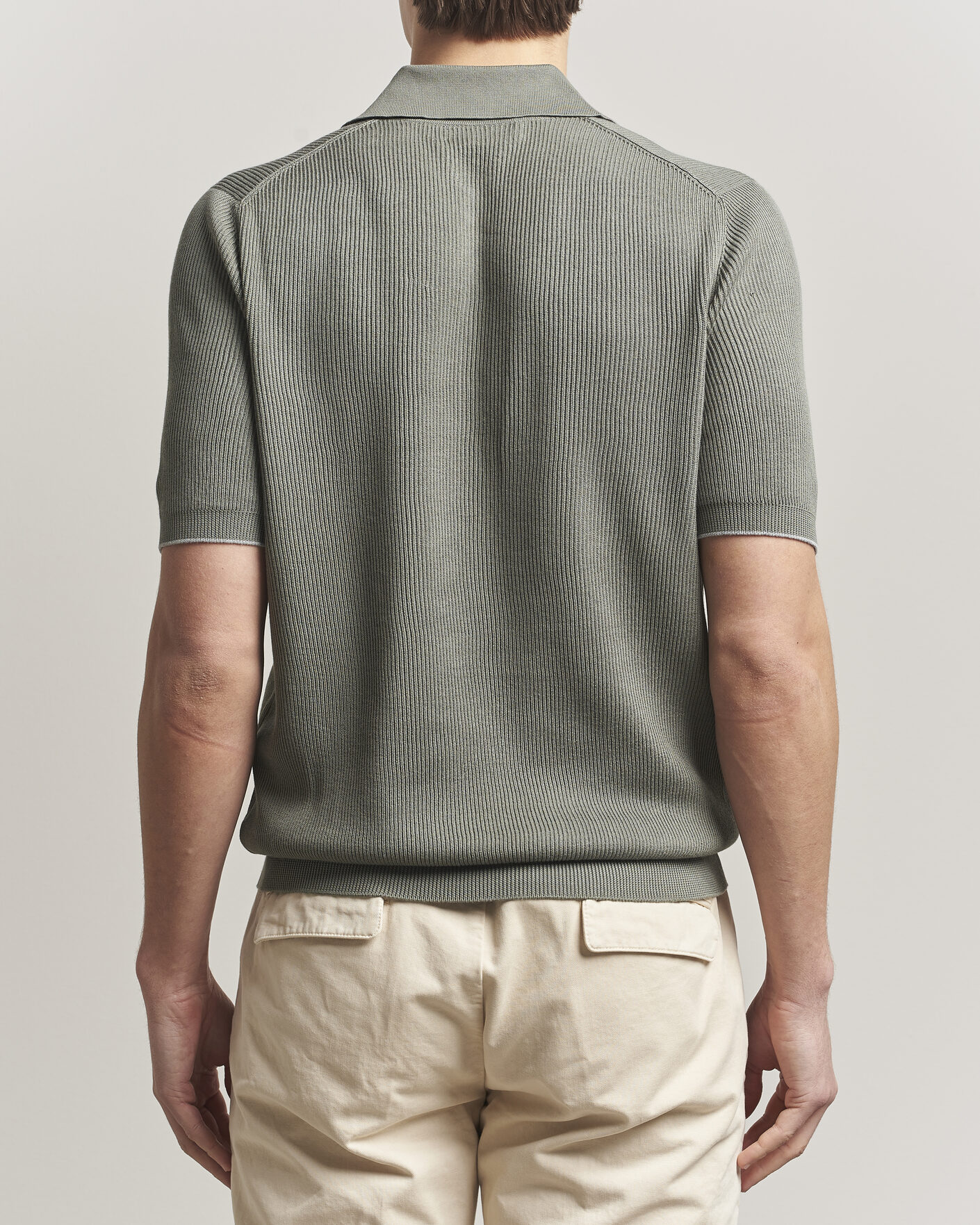 Hombres | Polos | Brunello Cucinelli | Cotton Rib Knitted Polo Olive