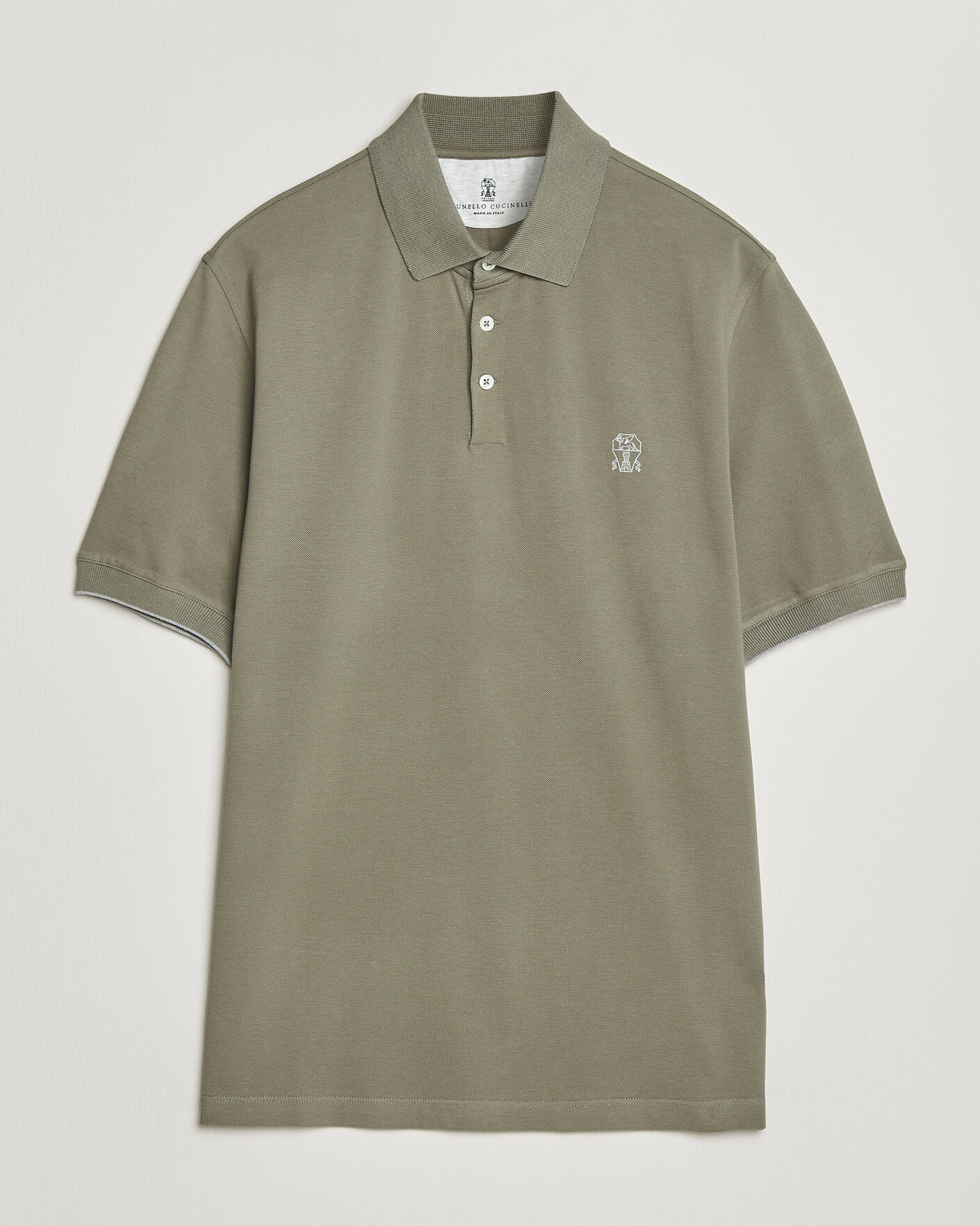 Hombres | Polos | Brunello Cucinelli | Short Sleeve Logo Polo Olive