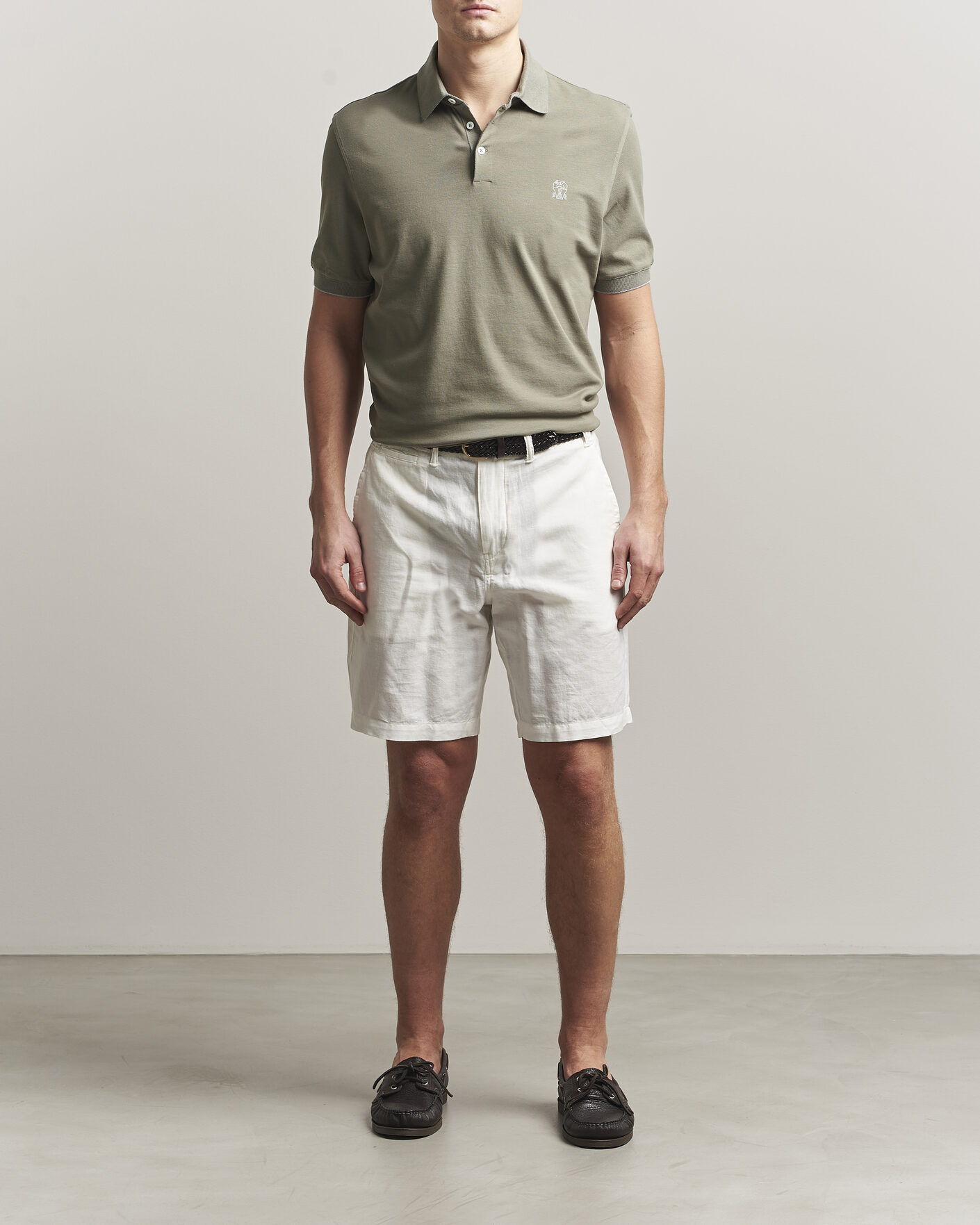 Hombres | Polos | Brunello Cucinelli | Short Sleeve Logo Polo Olive