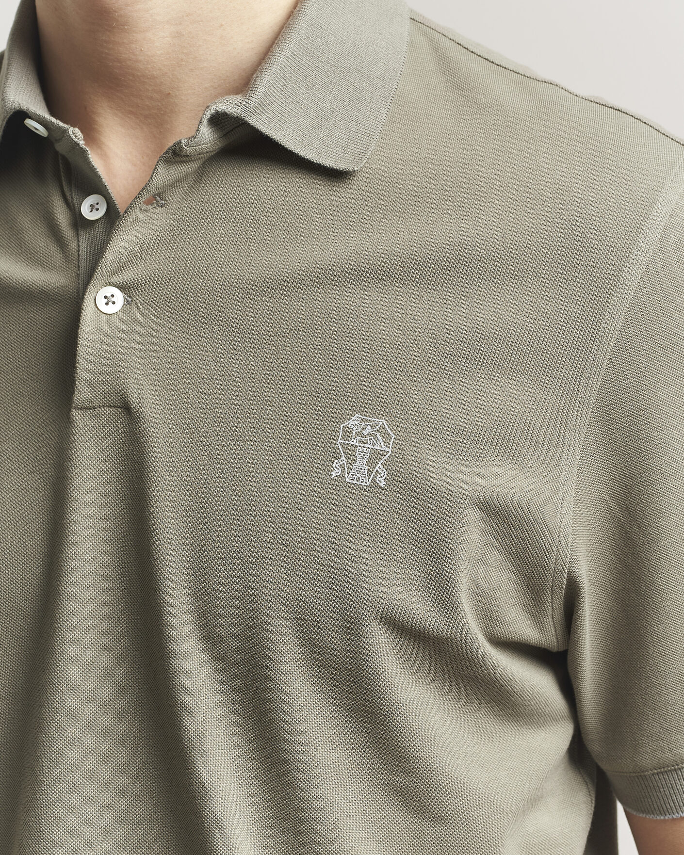 Hombres | Polos | Brunello Cucinelli | Short Sleeve Logo Polo Olive