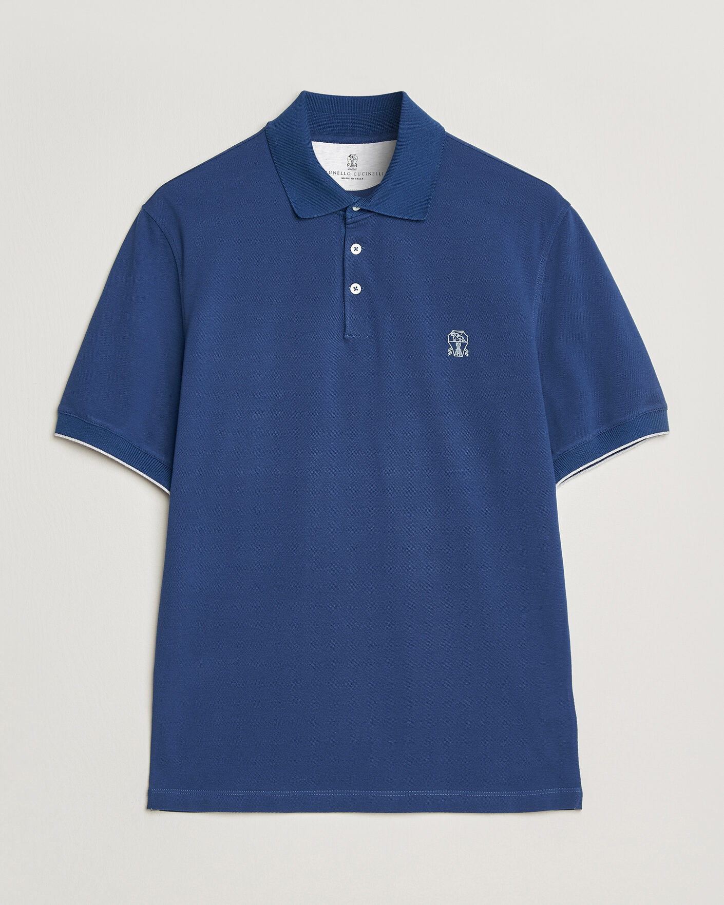 Hombres | Polos | Brunello Cucinelli | Short Sleeve Logo Polo Blue