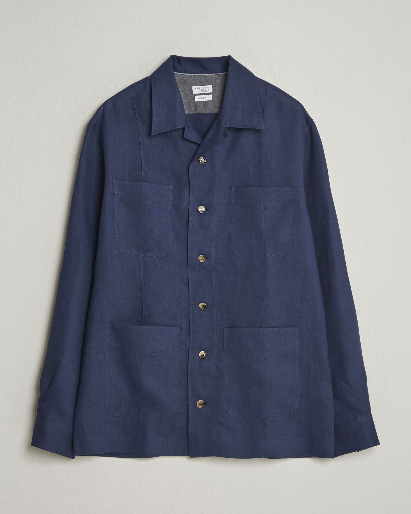 Hombres | Camisas | Brunello Cucinelli | Linen Shirt Jacket Navy