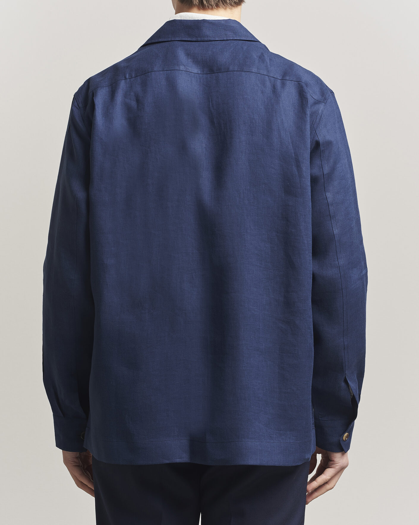 Hombres | Camisas | Brunello Cucinelli | Linen Shirt Jacket Navy